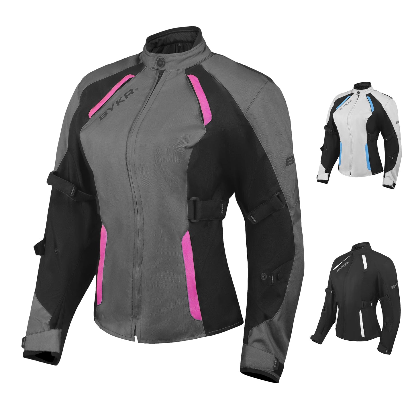 BYKR Womens Motorcycle Jacket For Women Ladies Motorsports Enduro Biker Adventure CE Armored Powersports Protective Gear for Female Motorbike Riders Jackets (GP,2XL)