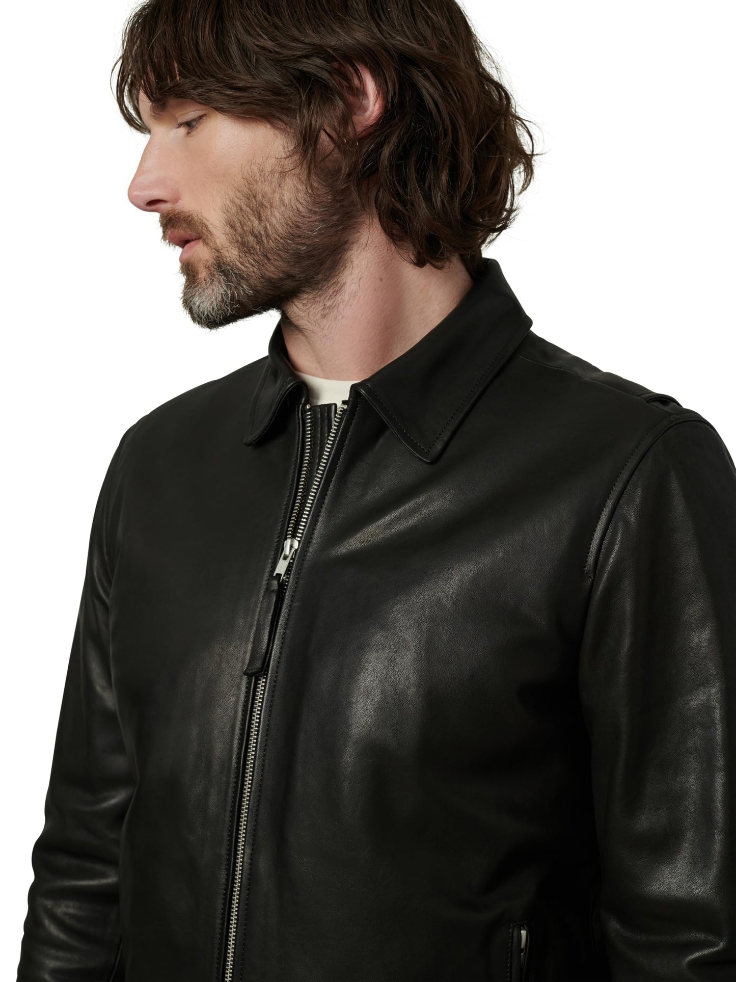 Joe's Jeans Men's Refined Leather Moto Jacket, Black