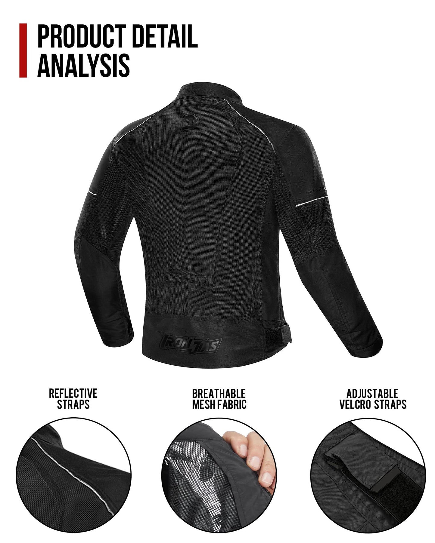 IRON JIA'S Summer Motorcycle Riding Jacket for Men, CE Certified