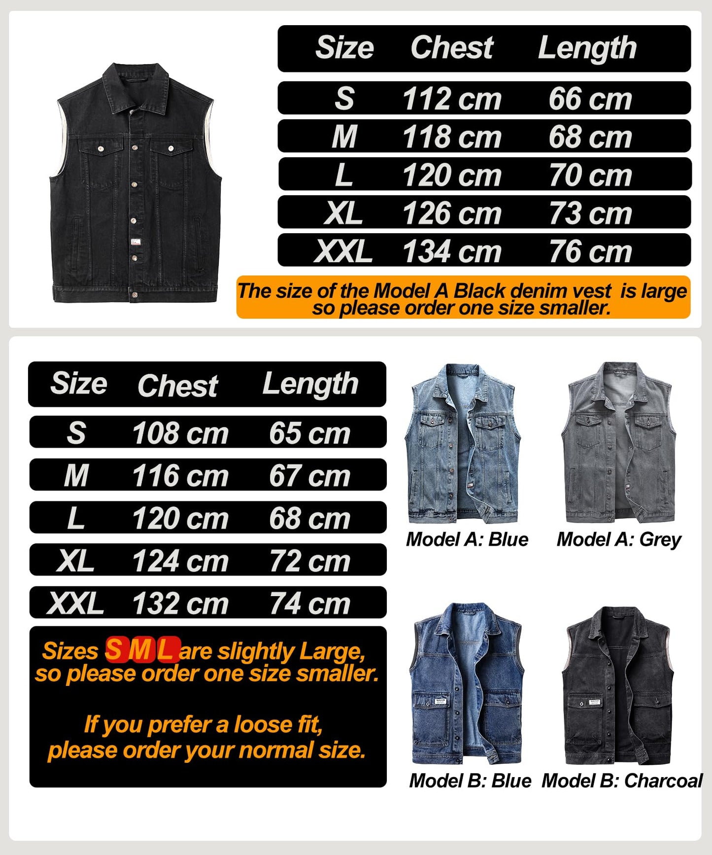 Harbrosrce Classics Men's Denim Vest Sleeveless Denim Vest Cowboy Jacket Motorcycle Vest Biker Vest for Men Casual Leisure