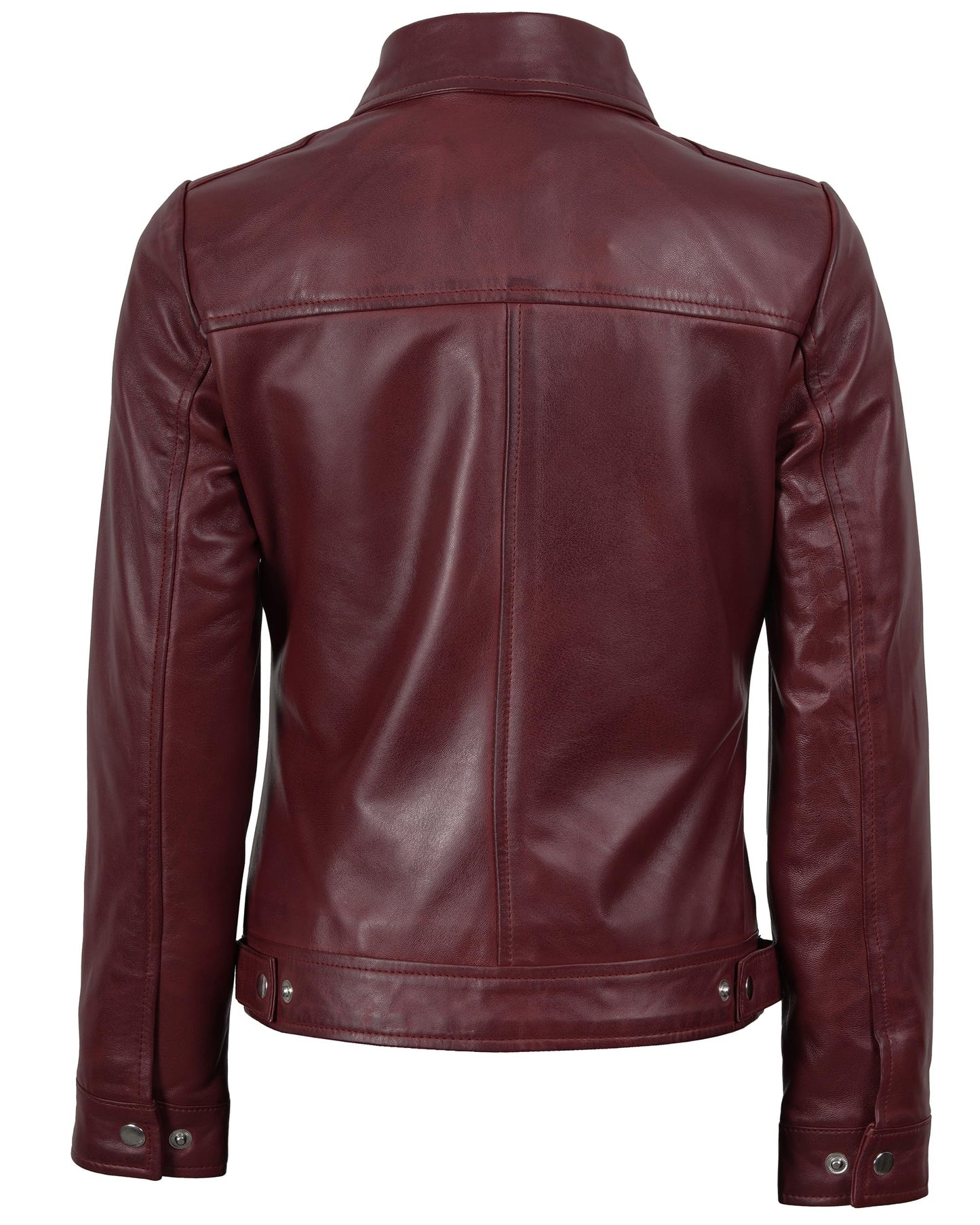 Blingsoul Real Leather Jacket Women- Blue Leather Jacket for Women | [1326893] Jose Maroon, M