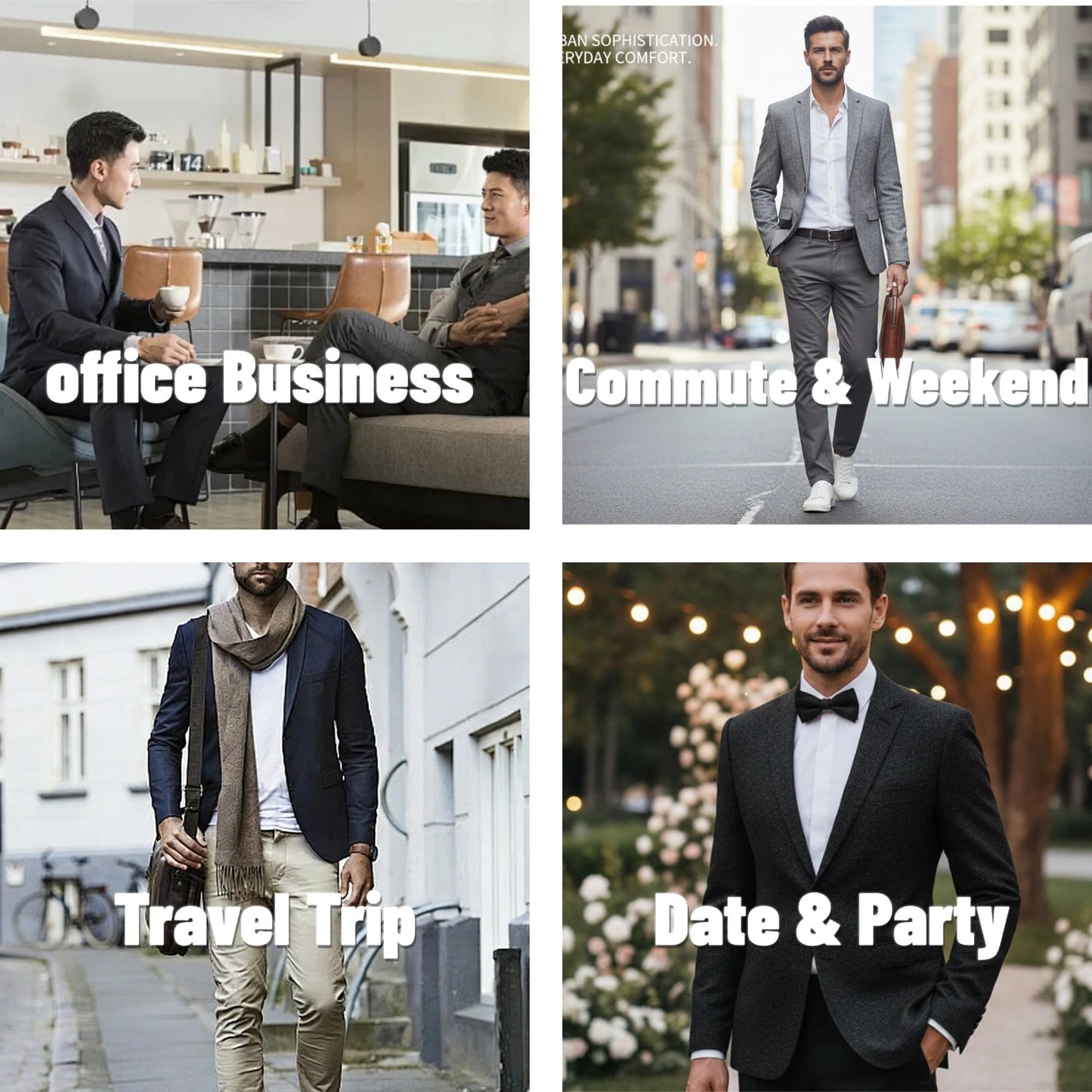 Men's Blazer Casual Suit Jacket Slim Fit Sport Coat 2 Button Lightweight Busniess Travel Jakcets Grey