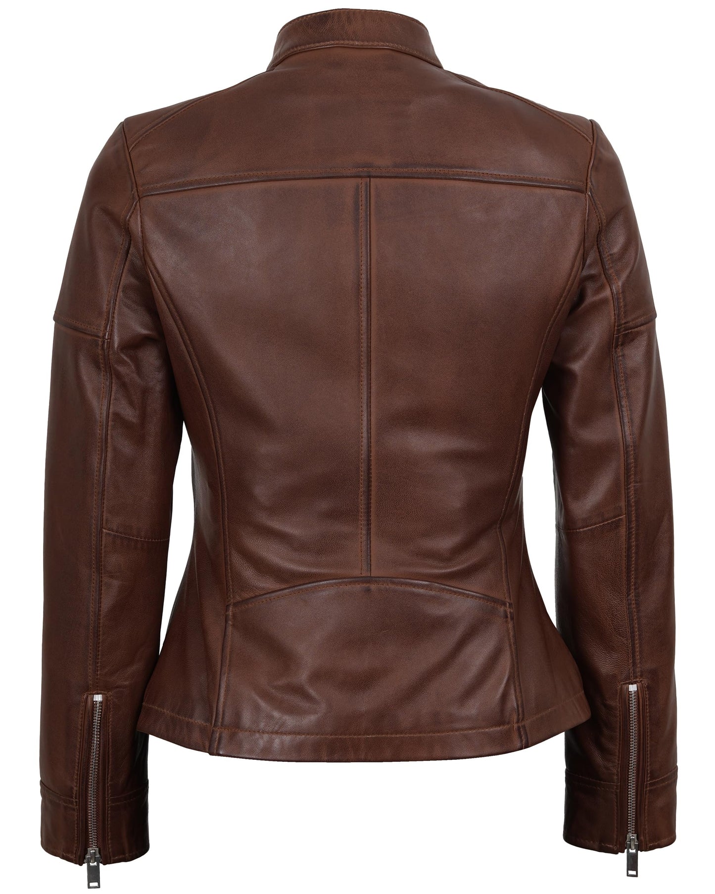 Decrum Brown Leather Jacket Women | [1311532] Maude Brown, S
