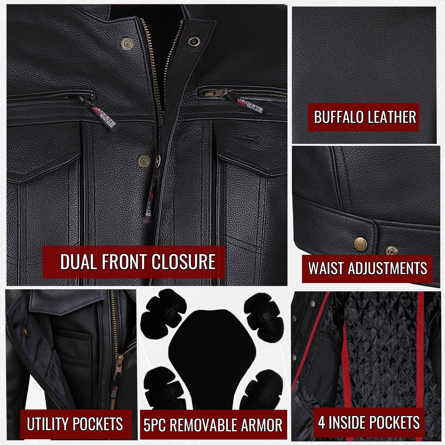 COMMUTER Men's Motorcycle Jacket, Premium Buffalo Leather, CE Armor - Ventilation, Utility Pockets, Cruiser Biker Tan XL