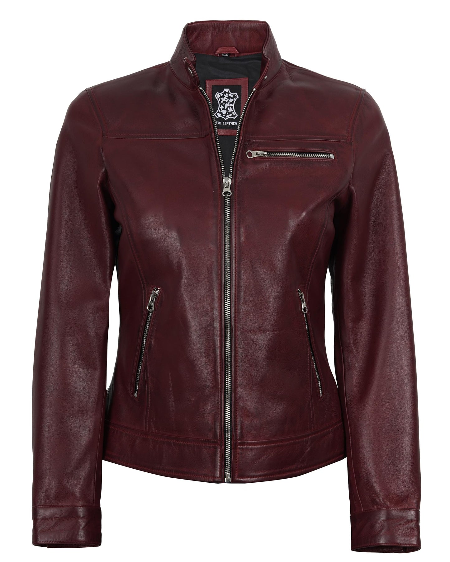 Decrum Real Leather Jacket women - Women Leather Jacket | [1332843] Bickford Maroon, M