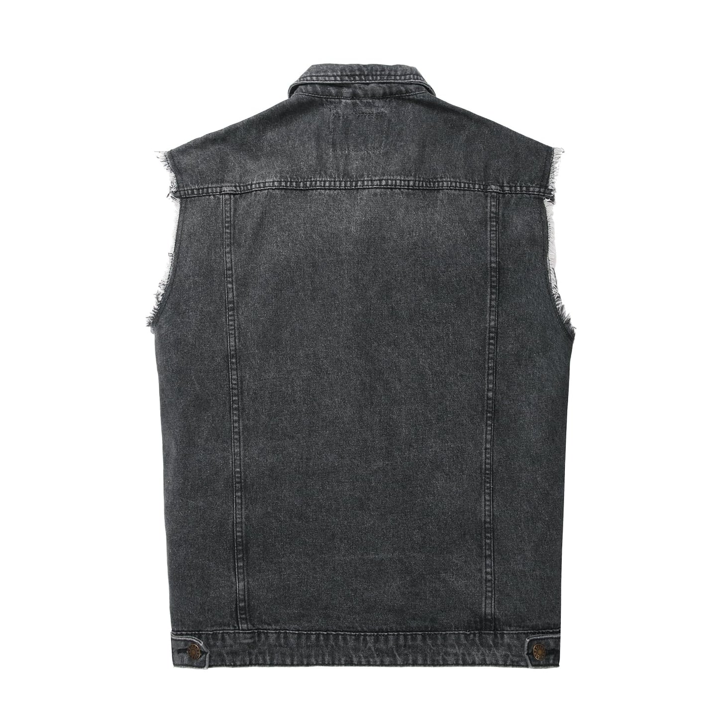 Ginsiom Men's Denim Vest,Sleeveless Jean Jacket Ripped Stretchy Distressed Battle Vest for Men Sleeve Less Outerwear(938Grey,M)