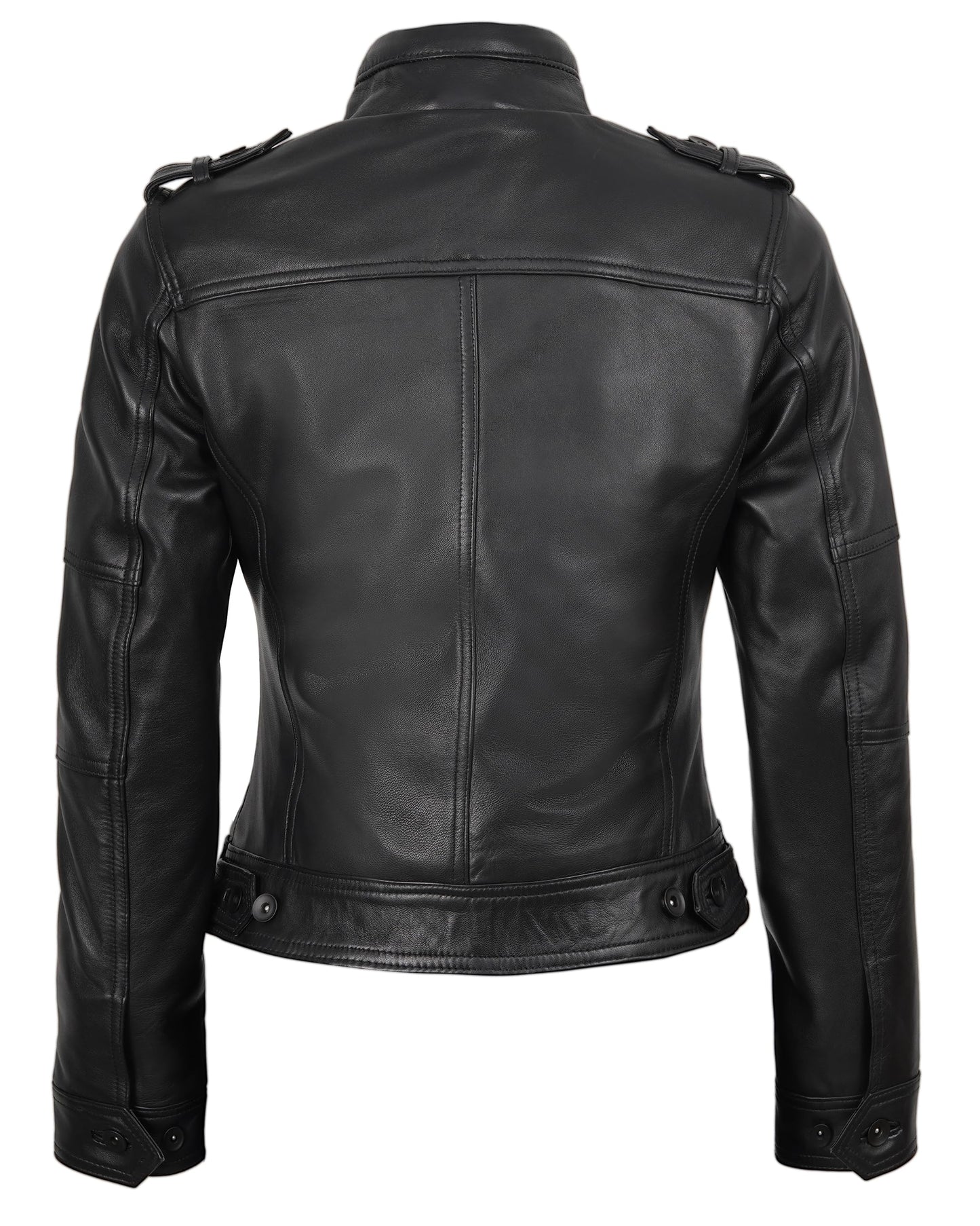 Decrum Café Racer Leather Jacket Women | [1314245] Tavres Black, XL
