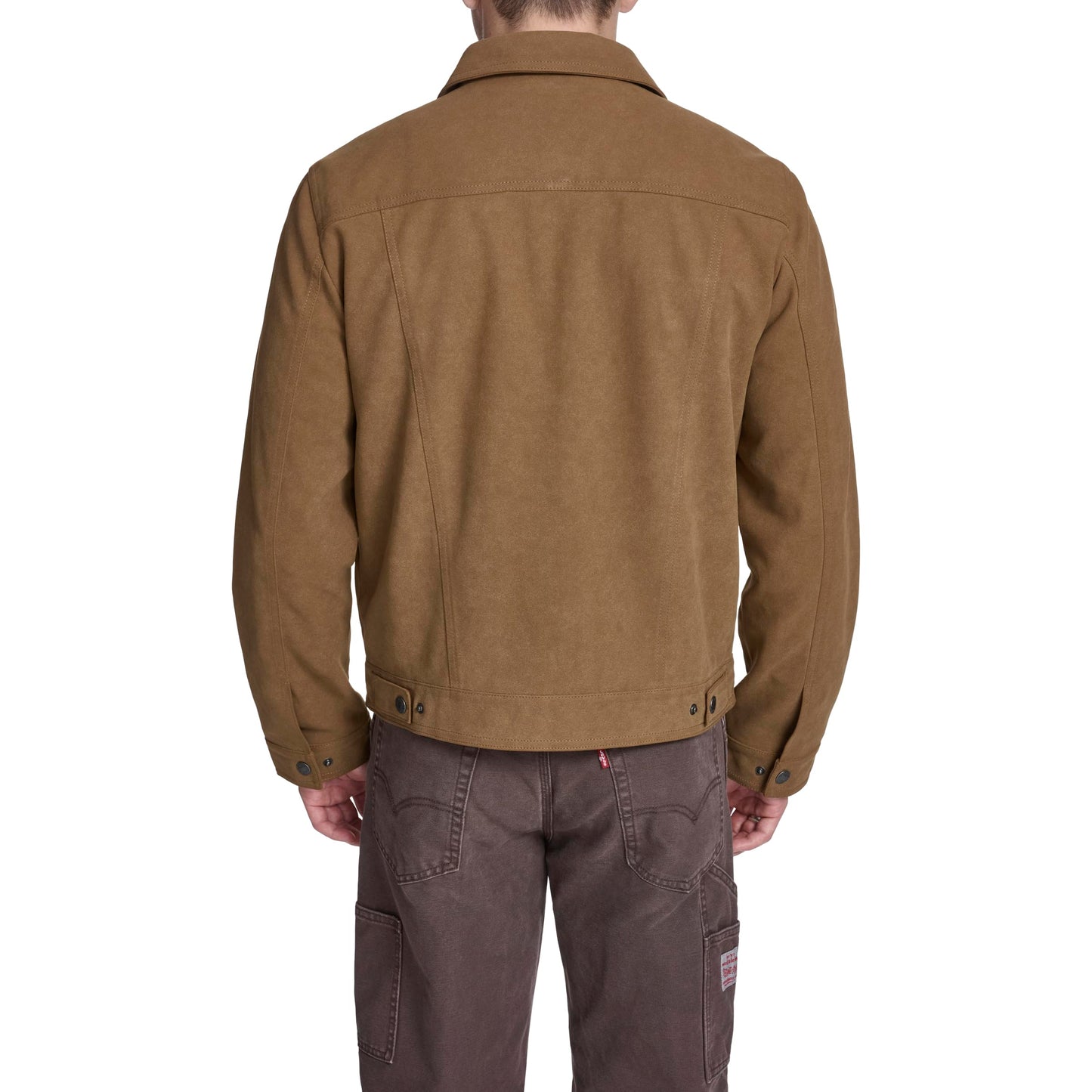 Levi's Men's Legacy Leather Classic Trucker Faux Suede Jacket, Toffee Faux Suede, Medium