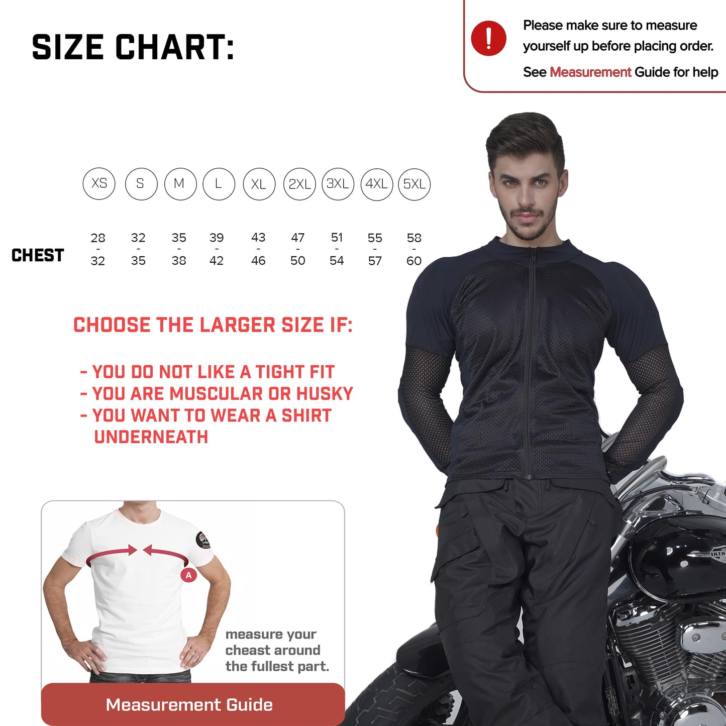 WICKED STOCK Mesh Armored Motorcycle Shirt for Men & Women - CE Level 2 Mesh Motorcycle Protective Shirt for Summer - Soft, Stretchy & Lightweight Motorcycle Armored shirt with Removable Padding
