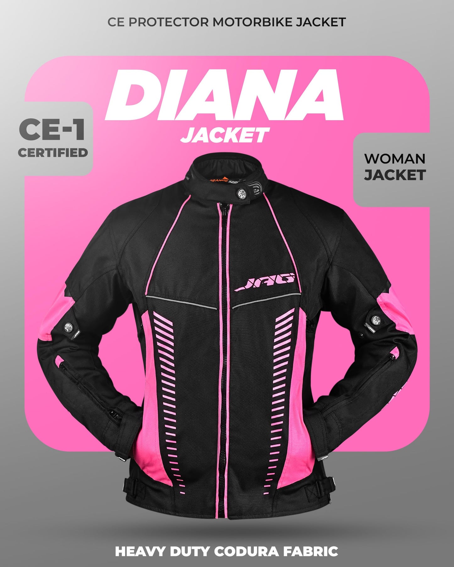 J.A.G. JAG Touring Motorcycle Jacket for Women, All Season Adventure Women's Dual Sport Jacket with CE Armor Cordura Fabric