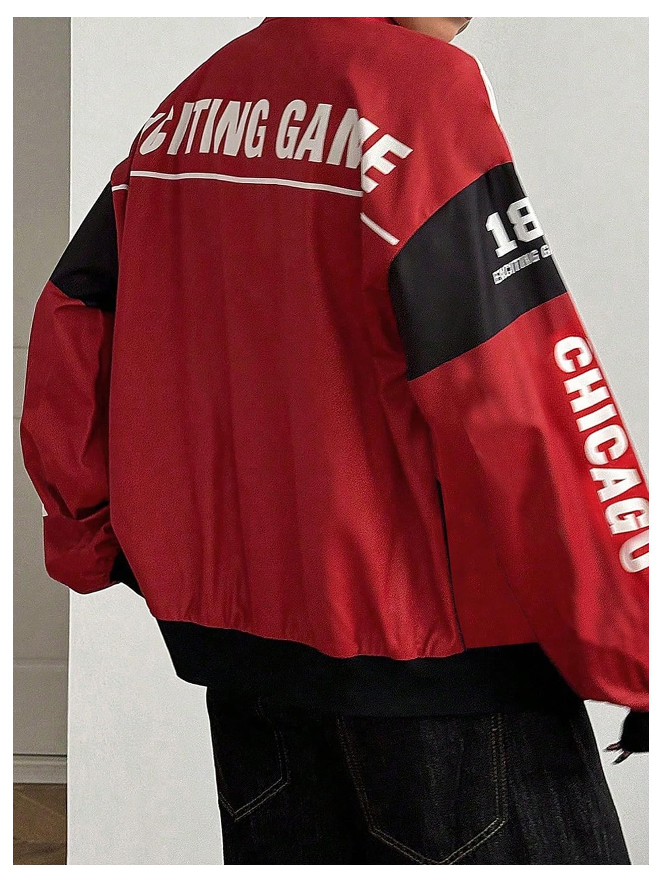 GORGLITTER Women's Race Car F1 Motorcycle Jacket Y2k Racing Outfits