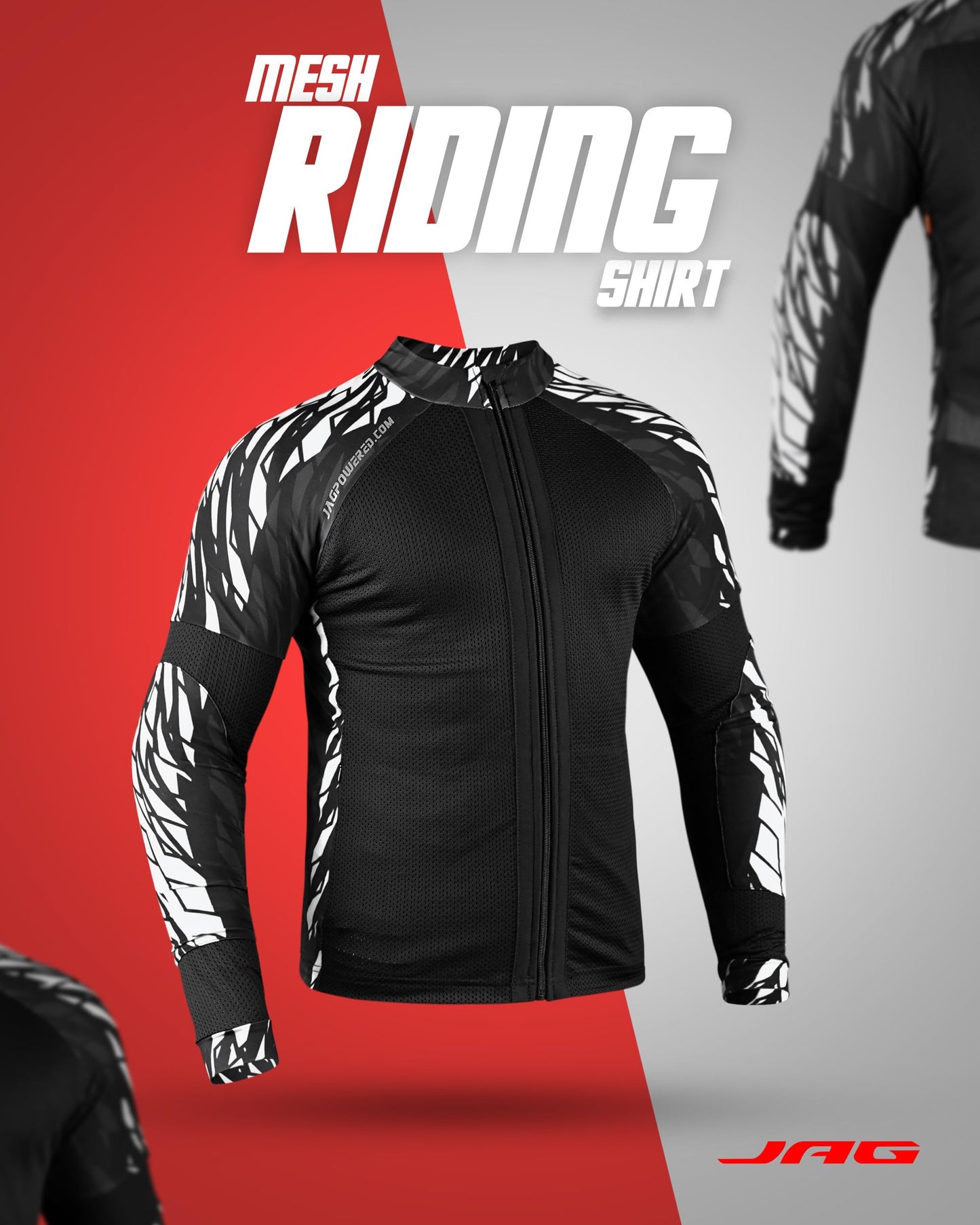 JAG Mesh Motorcycle Protective Shirt, Summer Riding Shirt for Men & Women