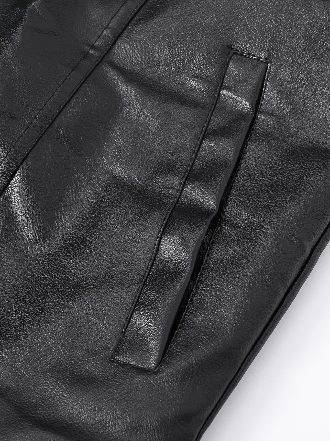 DSDZ Men's Zipper PU Faux Leather Sleeveless Waistcoat Motorcycle Biker Vest Jacket Black S