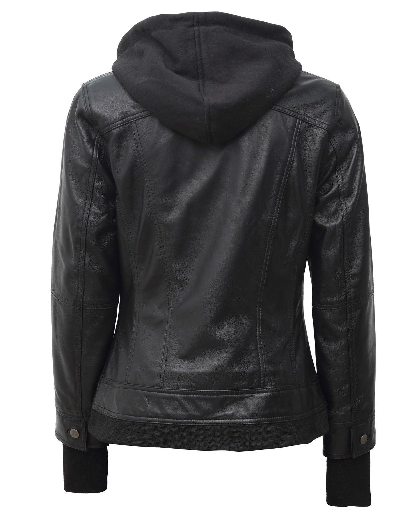 Decrum Leather Motorcycle Jacket Women - Women's Leather Jacket | [1309194] Betty Black, L