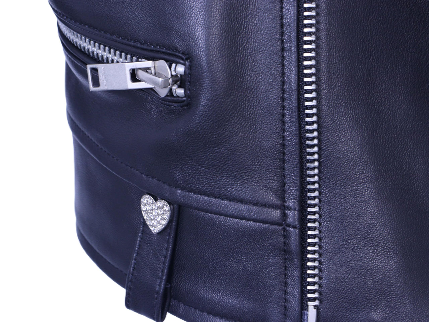 shamofeng Women Rivet Leather Coat Jacket Short Slim Genuine Leather Sheepskin Spring Fall Outfits Fashion Clothes Black L