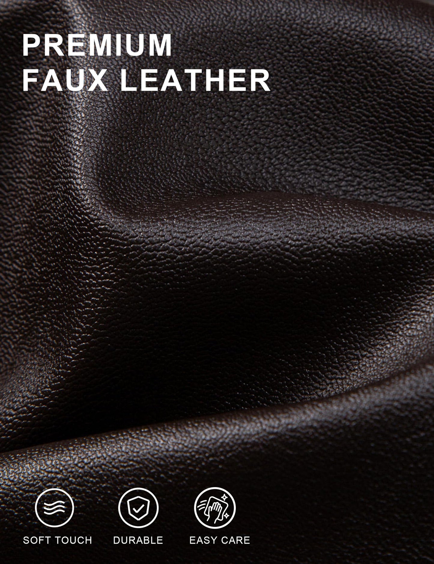 Brown Leather Jacket Men Faux Leather Moto Biker Coat Outwear Windproof L