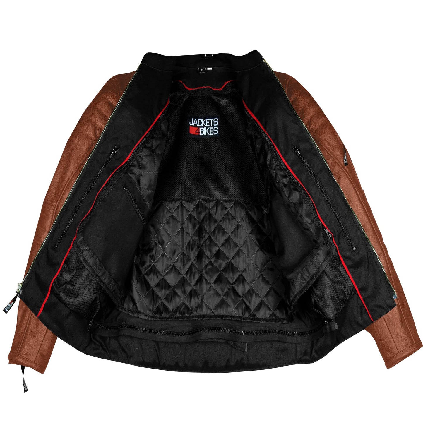 REVOLT Men's Motorcycle Jacket, Natural Buffalo Leather, CE Armor - Ventilation, Cruiser Motorbiker Touring Biker Tan XXL