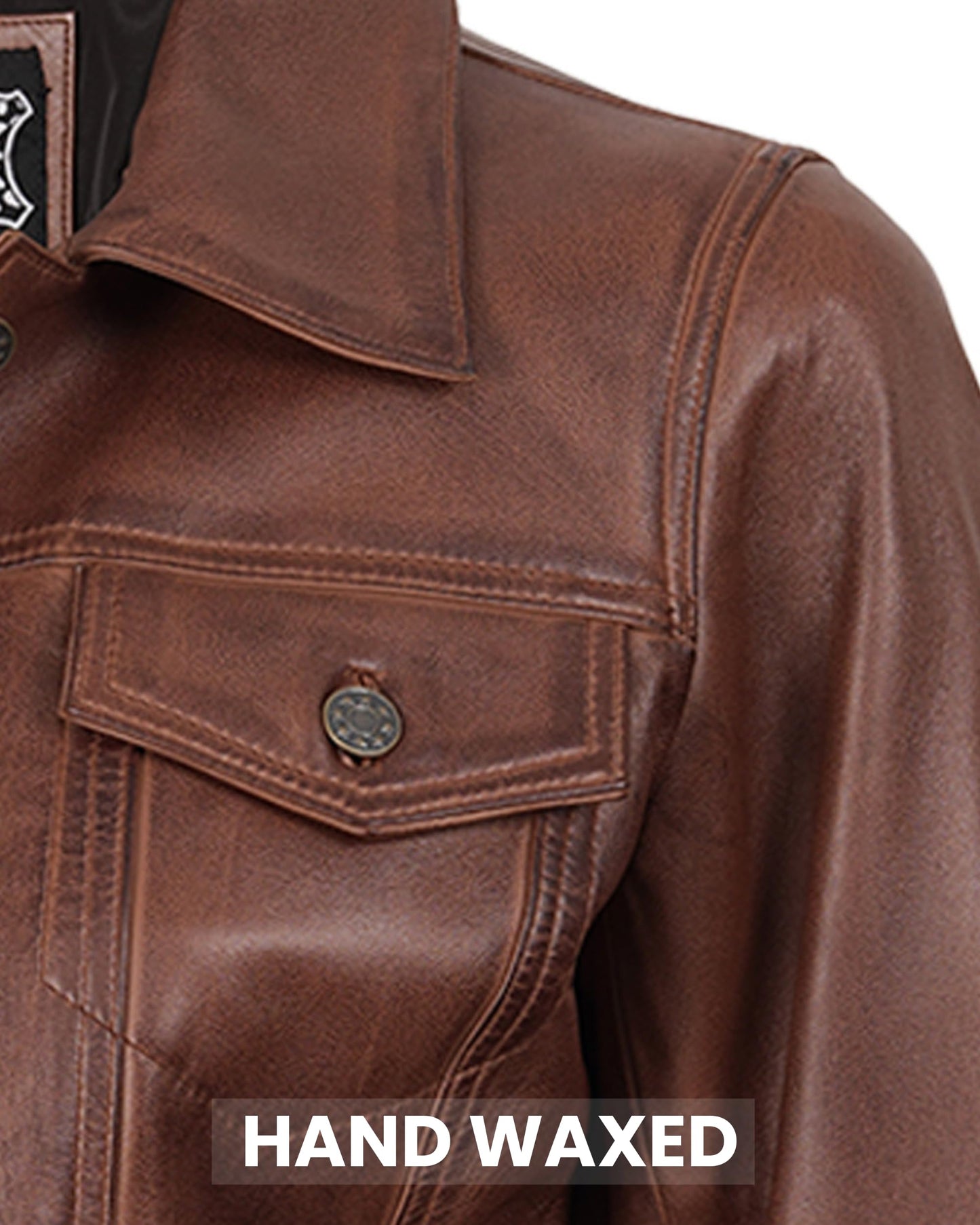Decrum Classic Leather Coats For Women - Leather Jacket Womens Casual | [1318873] Ferndo Trckr Cognc, M