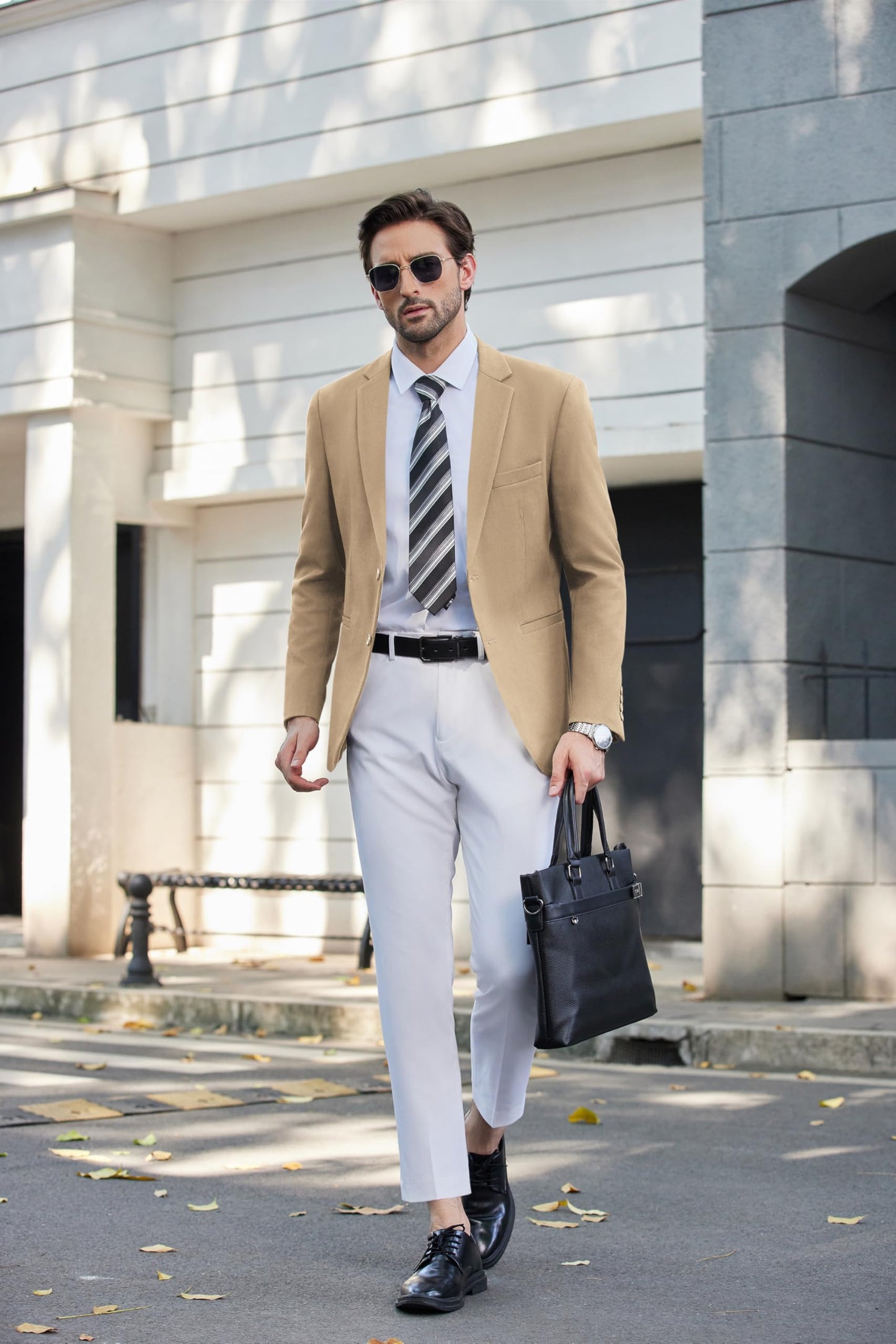 COOFANDY Men’s Casual Blazer Jacket Slim Fit Sport Coat Fashion Suit Blazer Khaki, M