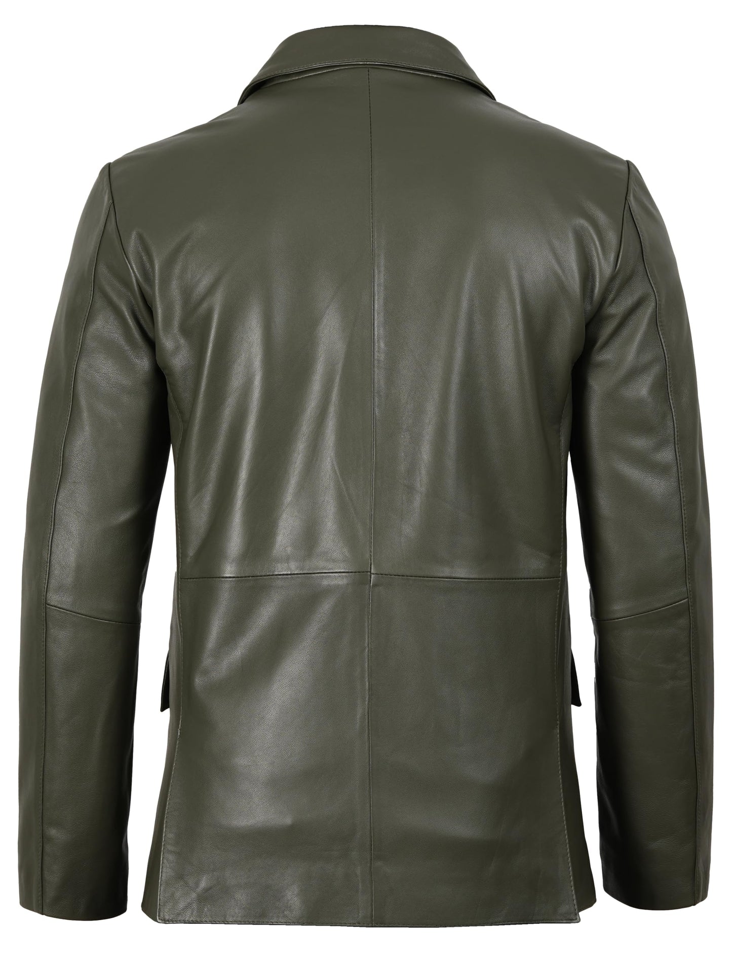 fjackets Lambskin Leather Jacket Classic Style Leather Blazer for Men Leather Coat For Men, 2 Button Blazer Olive Green| [1123805], XL