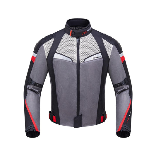 Zyxformis Summer Motorcycle Jacket, Breathable Mesh Motorcycle Riding Jacket For Men With CE Armored