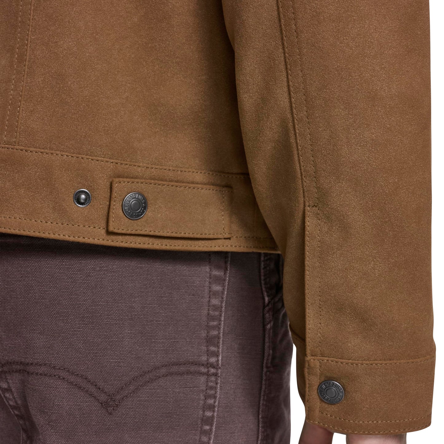 Levi's Men's Legacy Leather Classic Trucker Faux Suede Jacket, Toffee Faux Suede, Medium