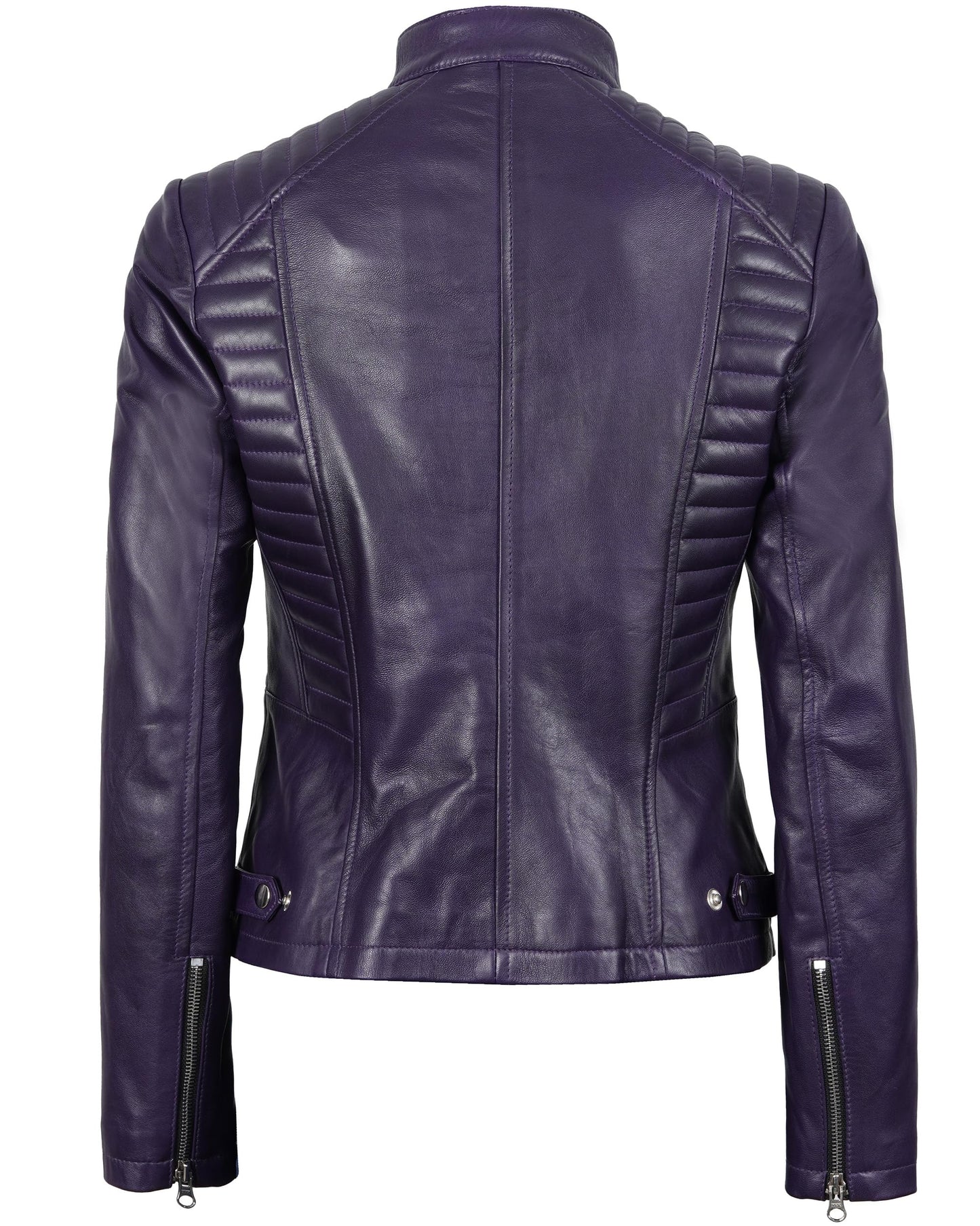 Decrum Disc Purple Womens Leather Jackets - Moto Jacket Women | (N2) [1315872] N-185 Purple, S