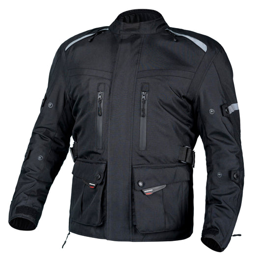 WICKED STOCK Waterproof Motorcycle Jacket Men - CE LEVEL2 Reflective Motorcycle Armor Biker Jacket Men with 8 Pockets - 4 Season Mens Motorcycle Jacket with Adjustable Biceps, Forearms and Waist