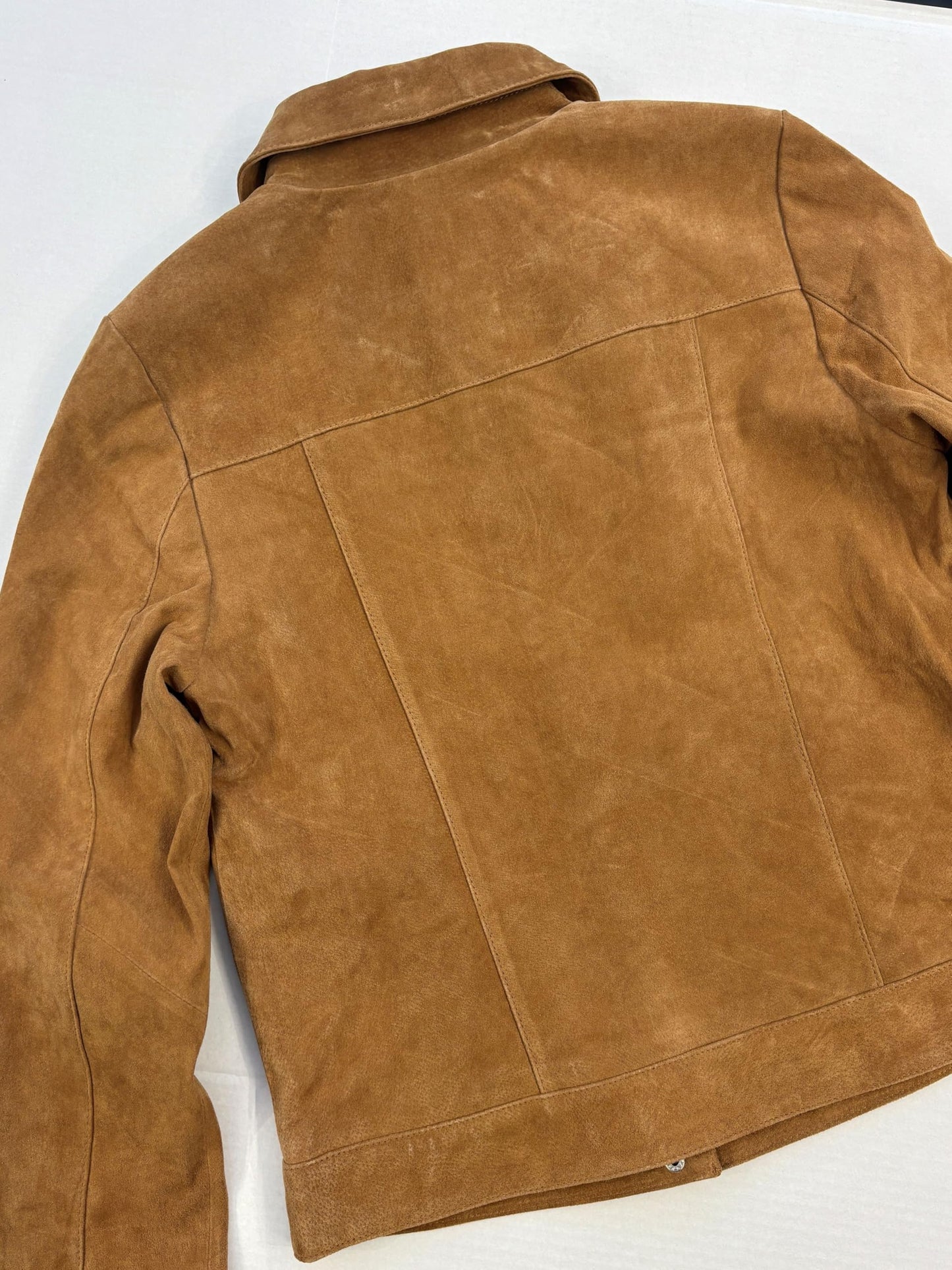 Nicole Miller Women's Genuine Leather Jacket With Zip-Front and Turn-Down Collar in Perforated Suede or Leather Sizes S–XL