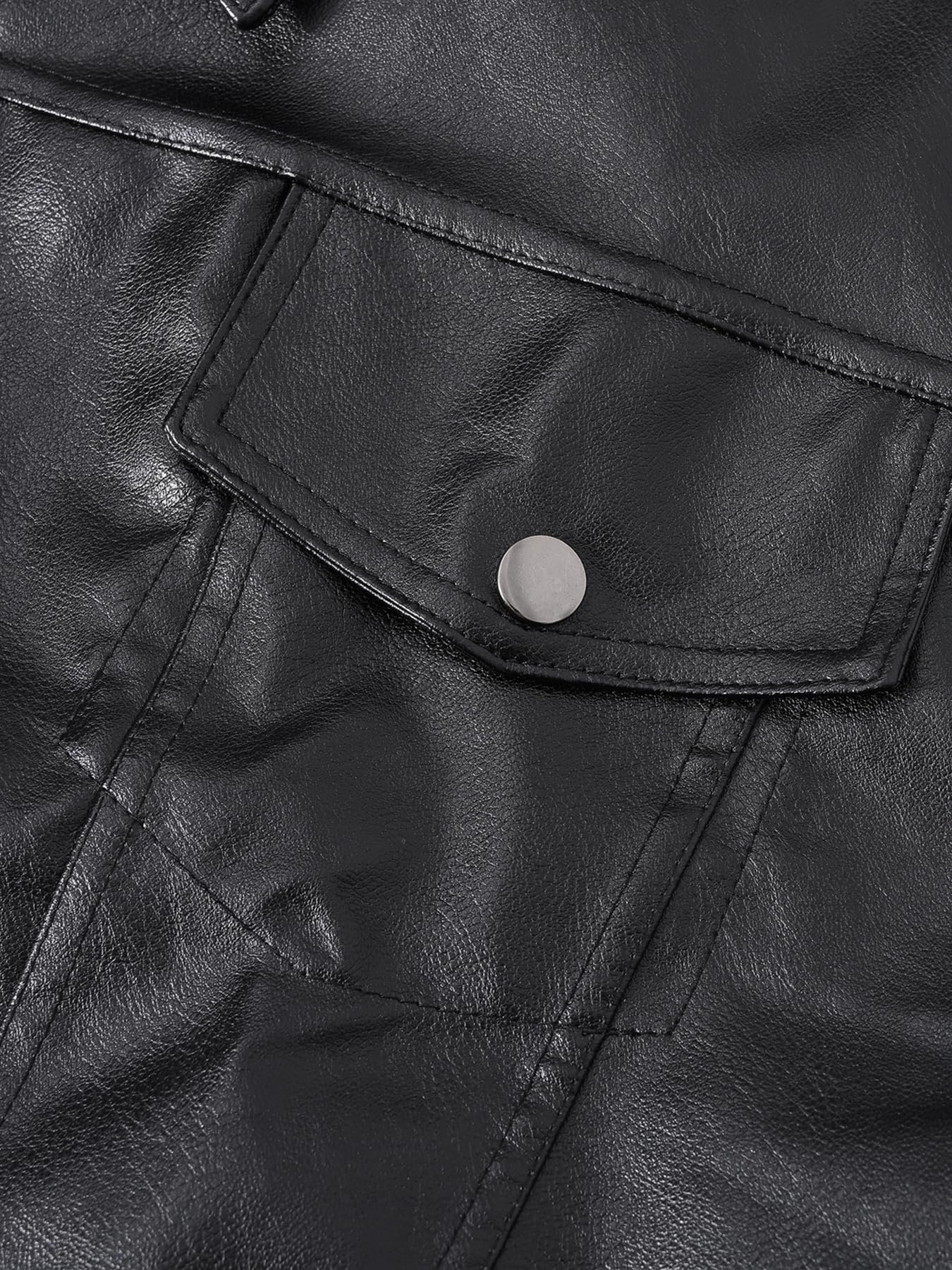 DSDZ Men's Zipper PU Faux Leather Sleeveless Waistcoat Motorcycle Biker Vest Jacket Black S