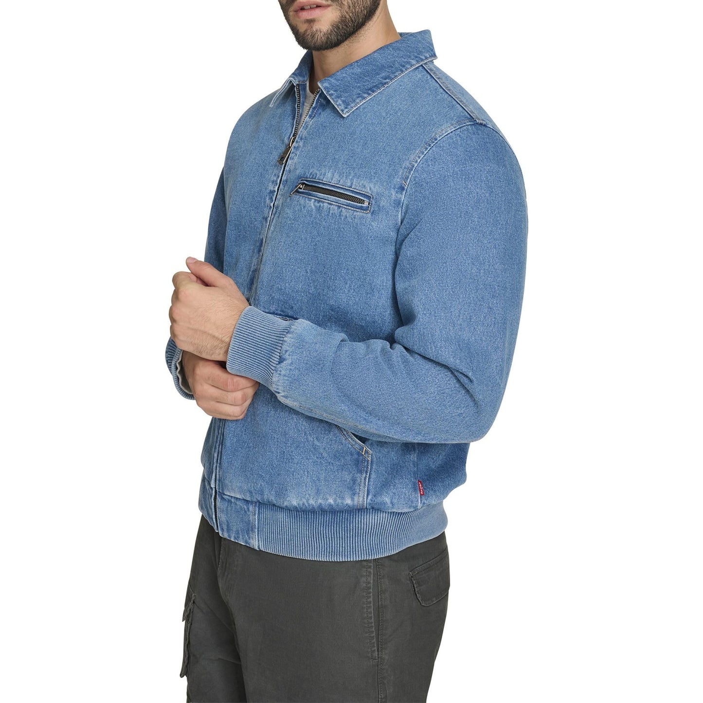 Levi's Men's Western Bomber Jacket, Medium Wash Denim, Medium