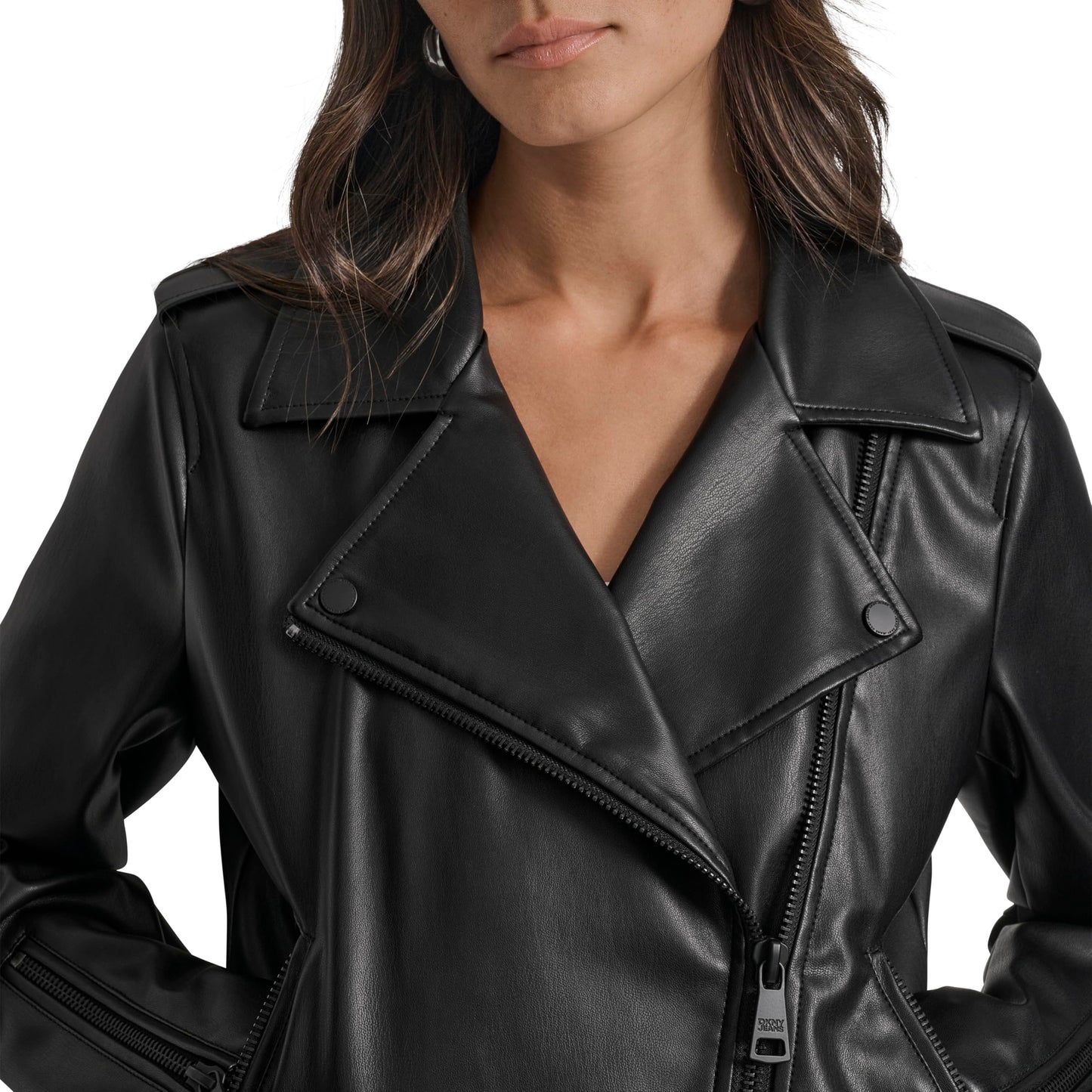 DKNY Women's Jeans Long Sleeve, Black, Small