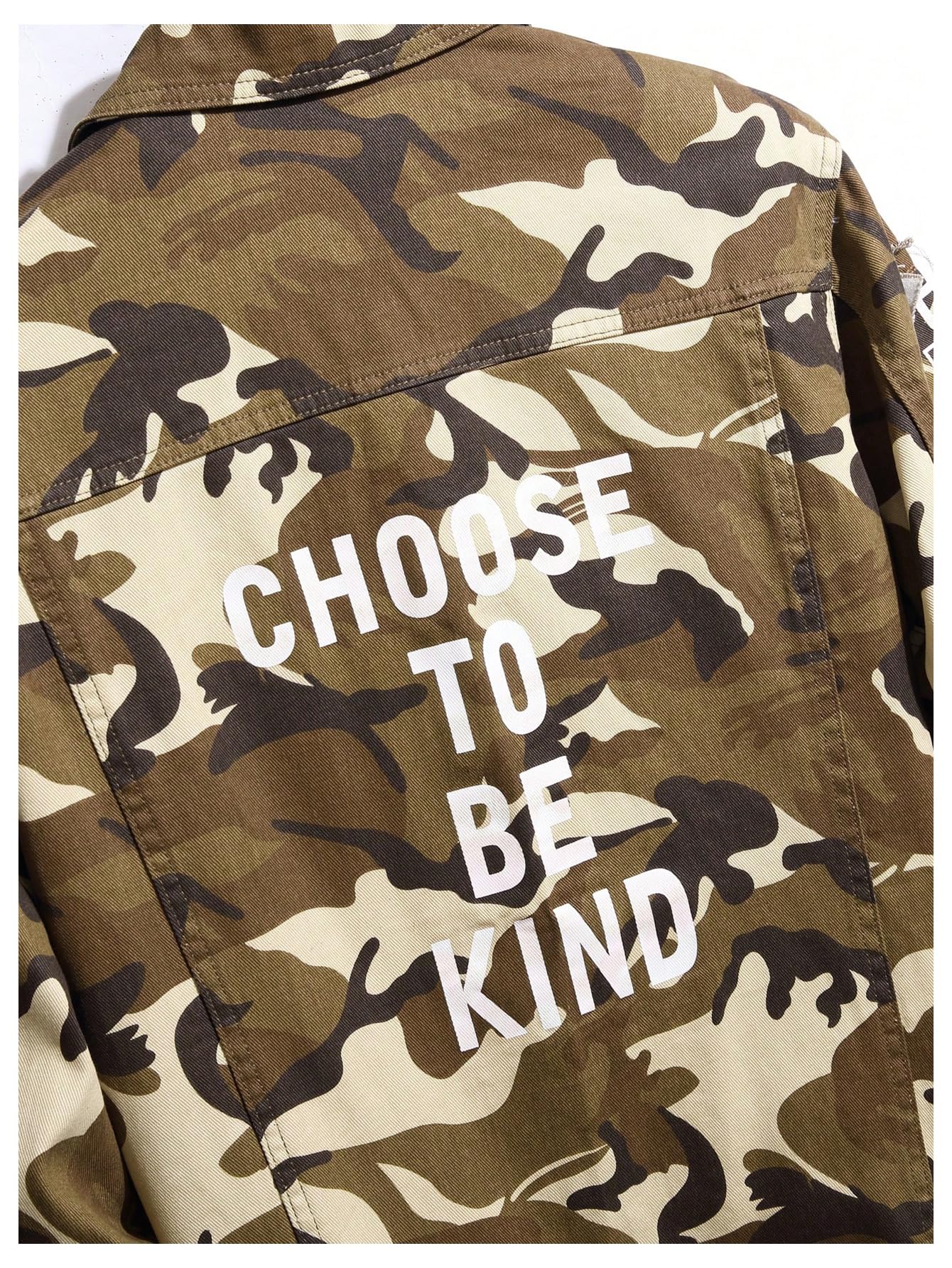 SOLY HUX Men's Denim Jacket Letter Graphic Button Down Flap Pocket Long Sleeve Streetwear Jacket Multicolor Camo Small