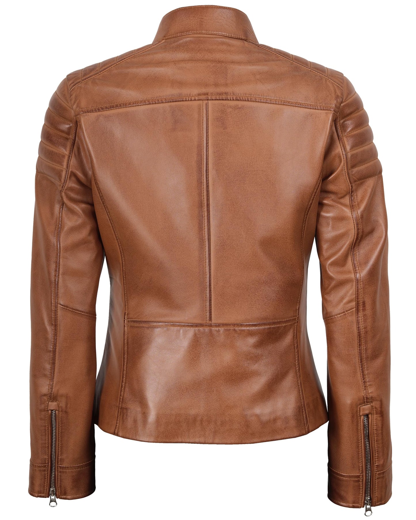 Decrum Disc Brown Leather Jacket Women - Women's Leather Jacket | [1300952] Carrie Brown, S