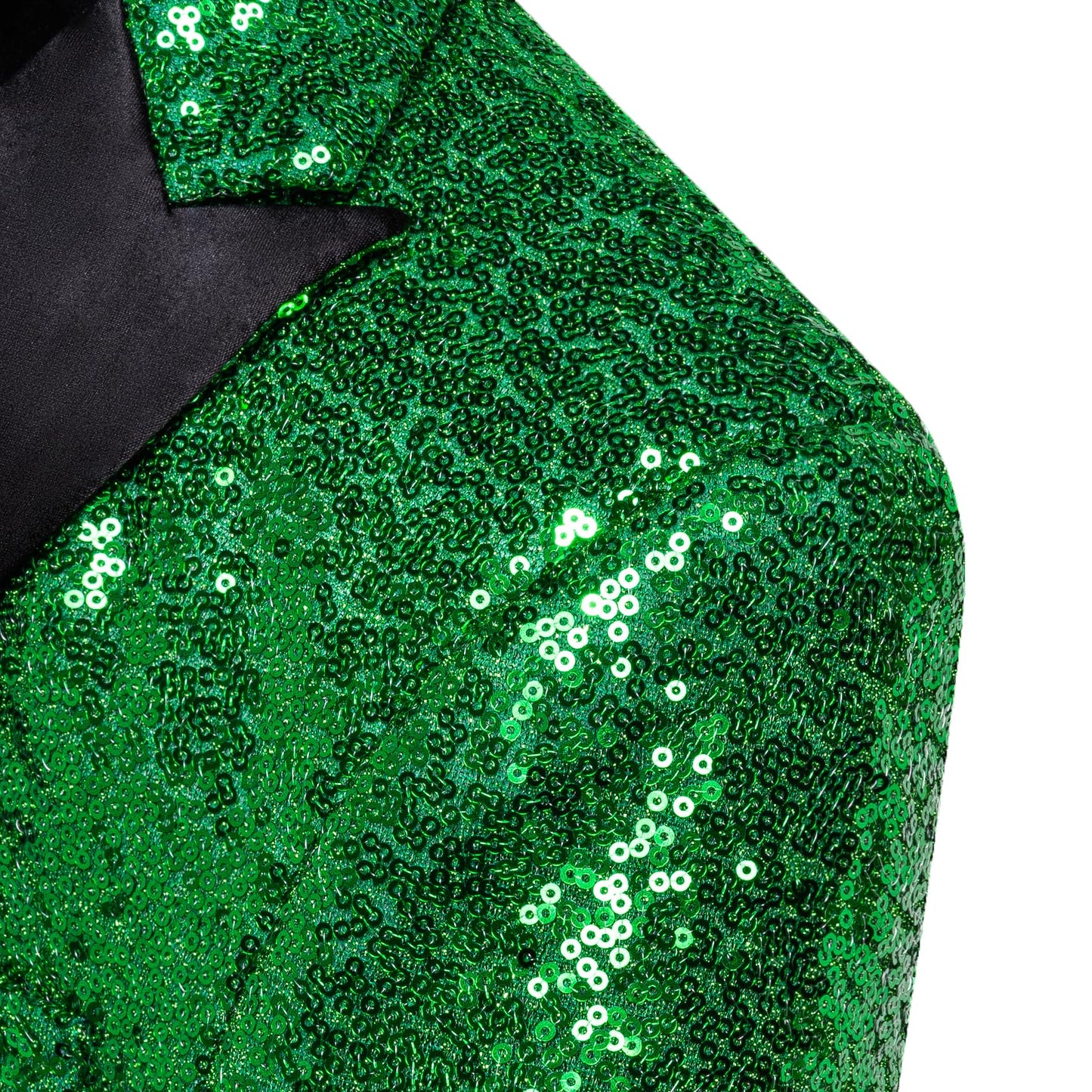 Barry.Wang 70s Disco Sequins Blazer Mens Sparkle Metallic Suit Jacket