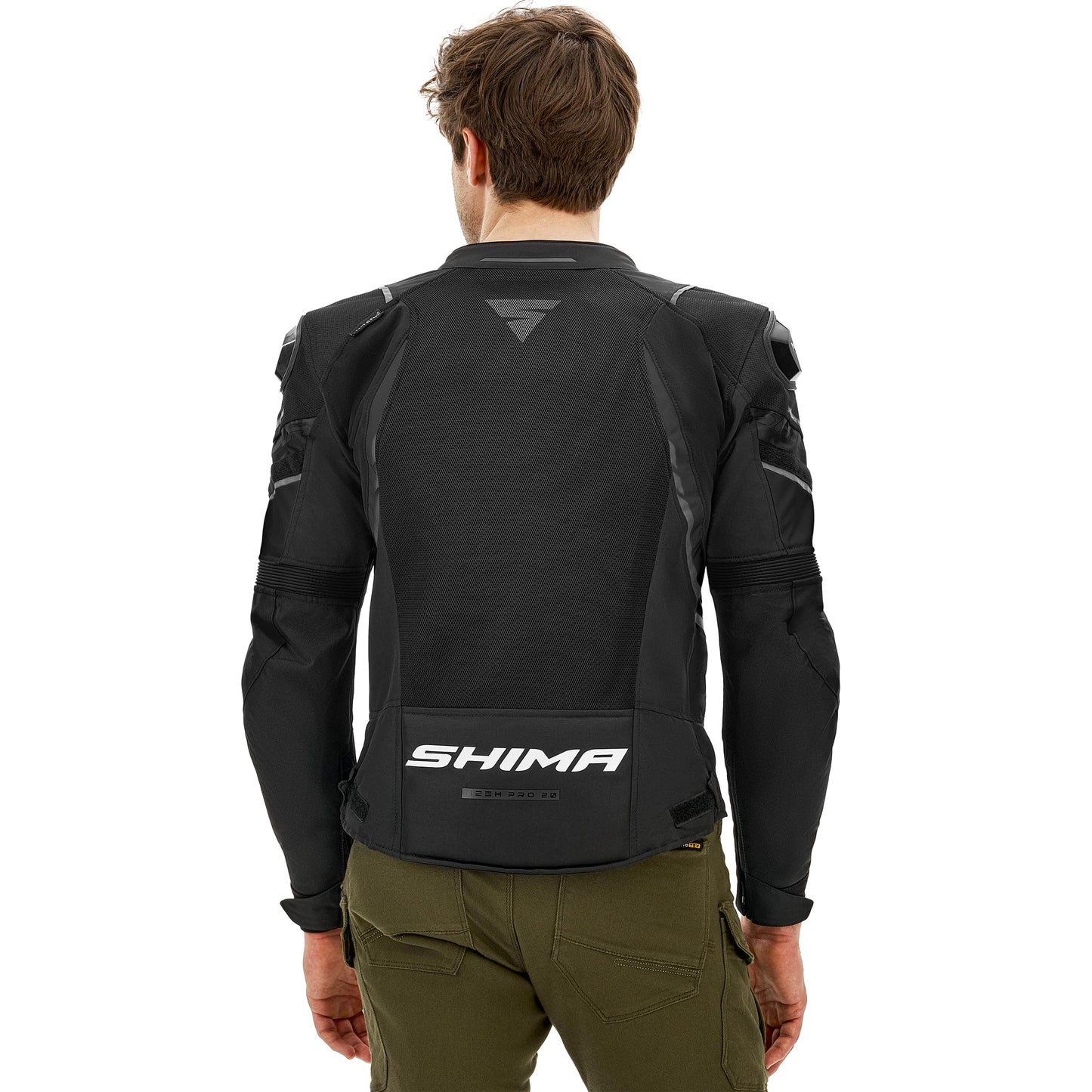 SHIMA MeshPro 2.0 Motorcycle Jacket for Men AirForce Back Protector Armour Riding Motorbike Jackets Summer Mesh Bikers Ventilated Lightweight Armoured Bike Textile Motorcycles (Mens, Black, XXL)