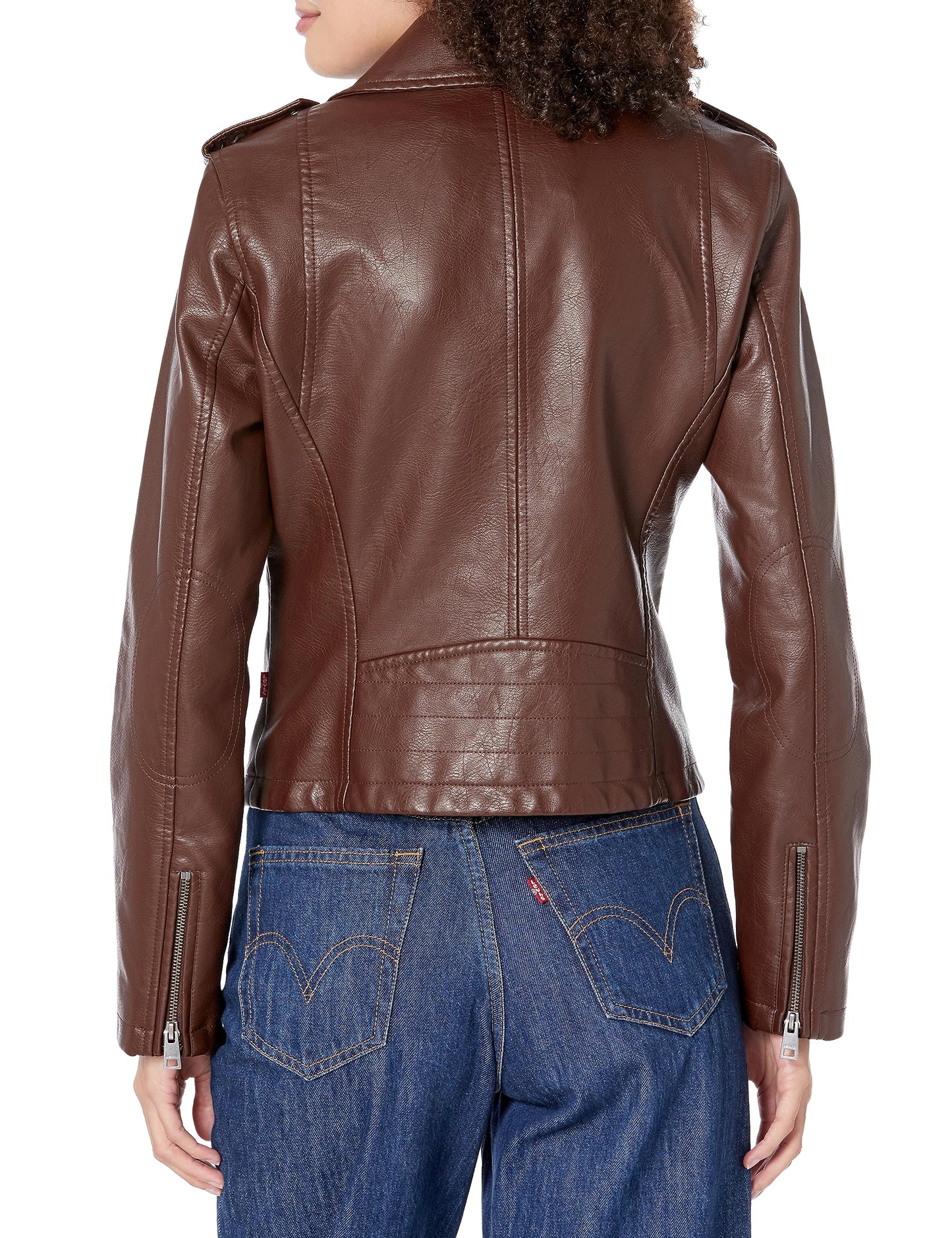 Levi's Women's Faux Leather Jacket, Chocolate Brown, Medium