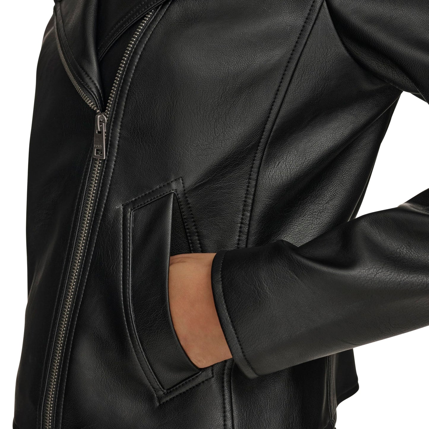 Levi's Women's Moto Jacket With Welt Pockets, Black, Large