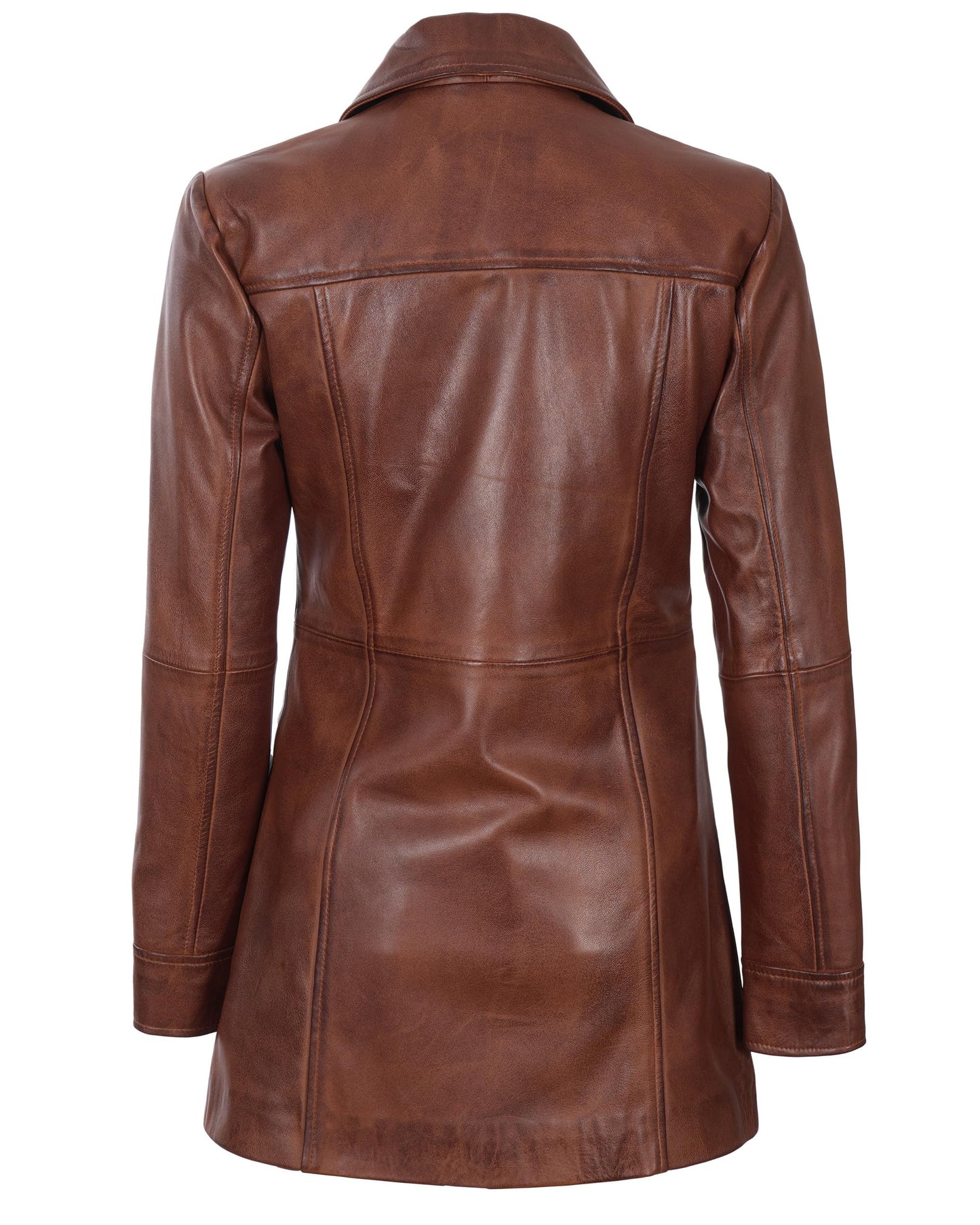Decrum Womens Blazer Leather Jacket - Brown Leather Coats | [1515032] Kandis Cognc, S