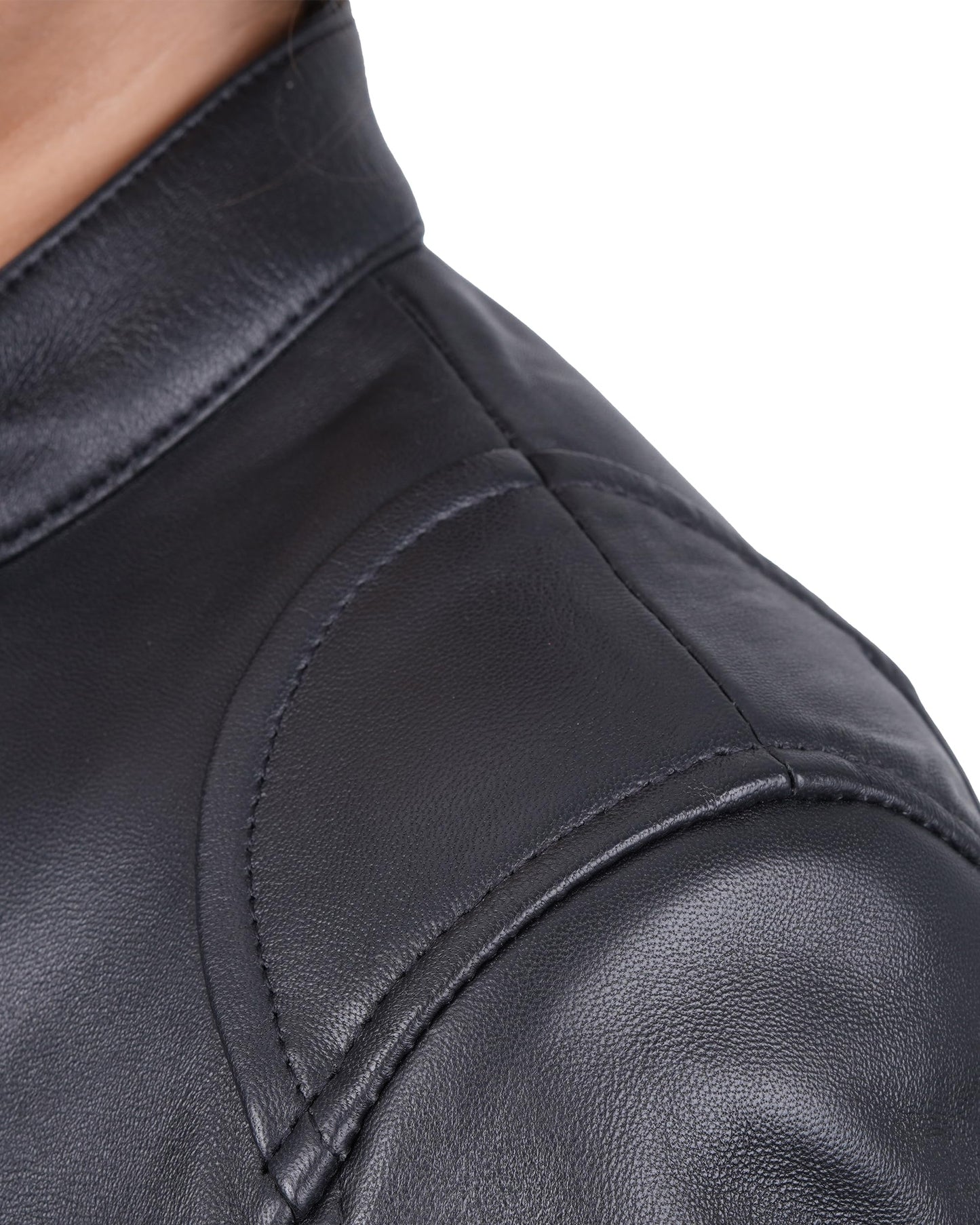 Blingsoul Womens Genuine Leather Jacket | [1313763] Dodge Black, M