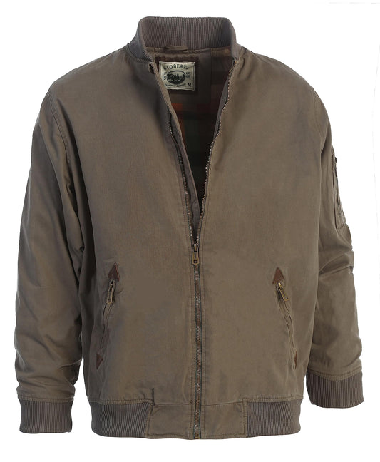 Gioberti Men's 100% Cotton Sportwear Full Zipper Twill Bomber Jacket, Olive, M
