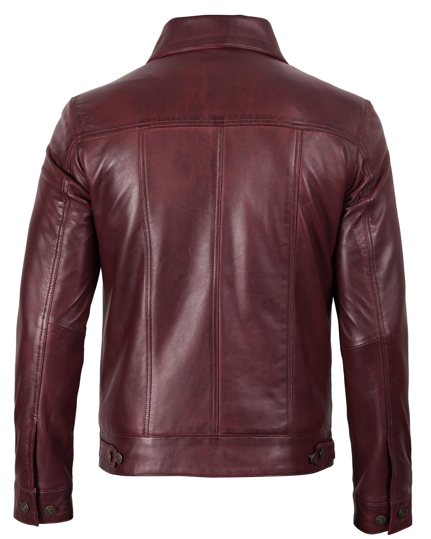Blingsoul Maroon Trucker Jacket Men | [1107365] Fernando Maroon Wax, XL