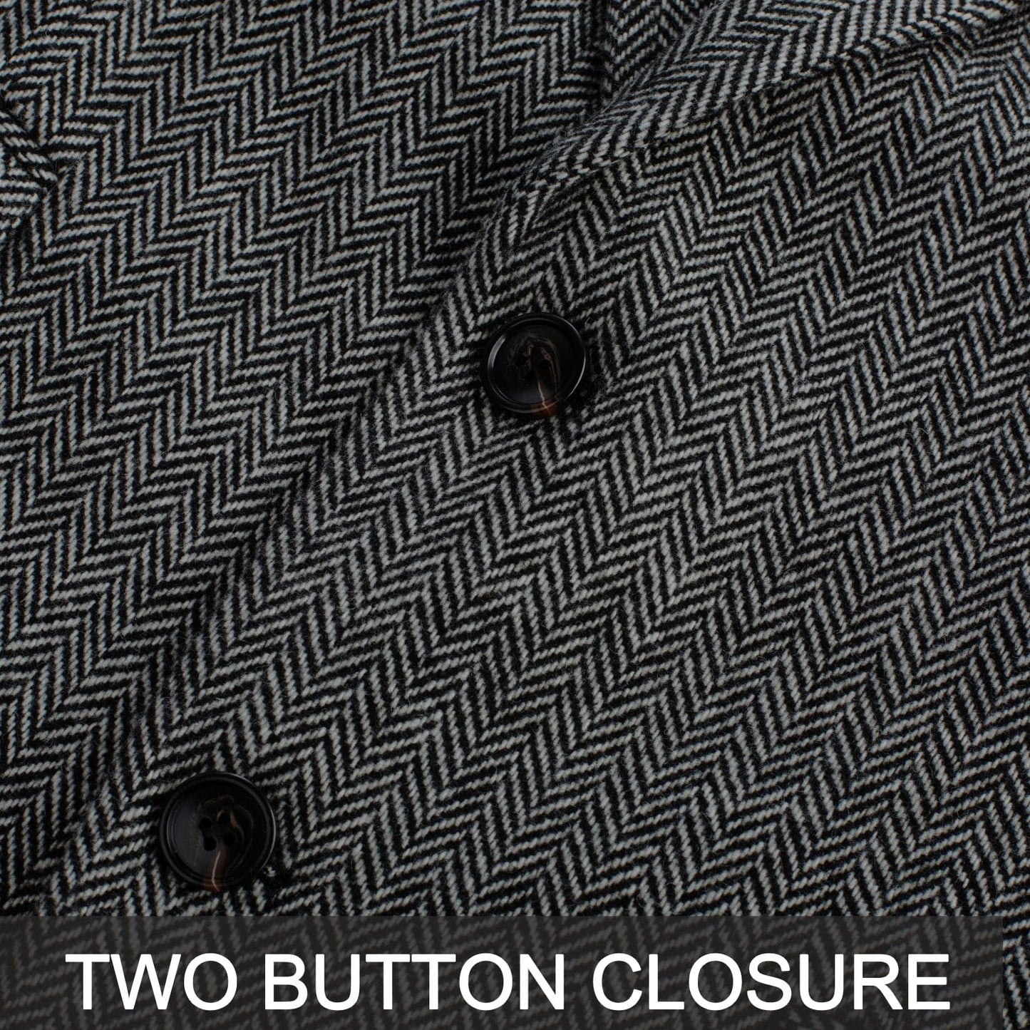 Men's Herringbone Blazer British Wool Blend Vintage Sport Coats Jacket for Wedding Black White Herringbone S