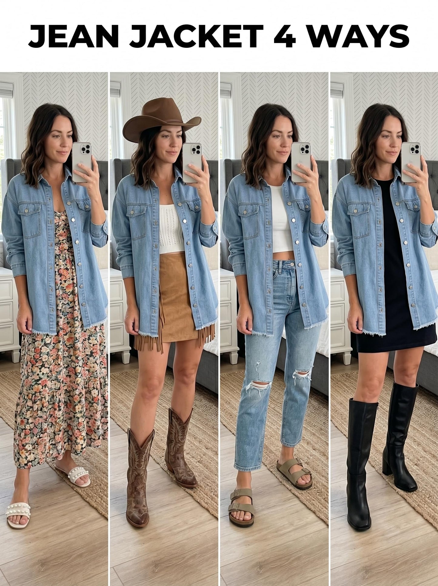 Dokotoo Jean Jacket Women Spring Summer Fall Country Concert Outfits Casual Long Sleeve Denim Shirt Distressed Boyfriend Denim Jacket Shackets Western Jean Jacket Womens Clothing Sky Blue Jackets L