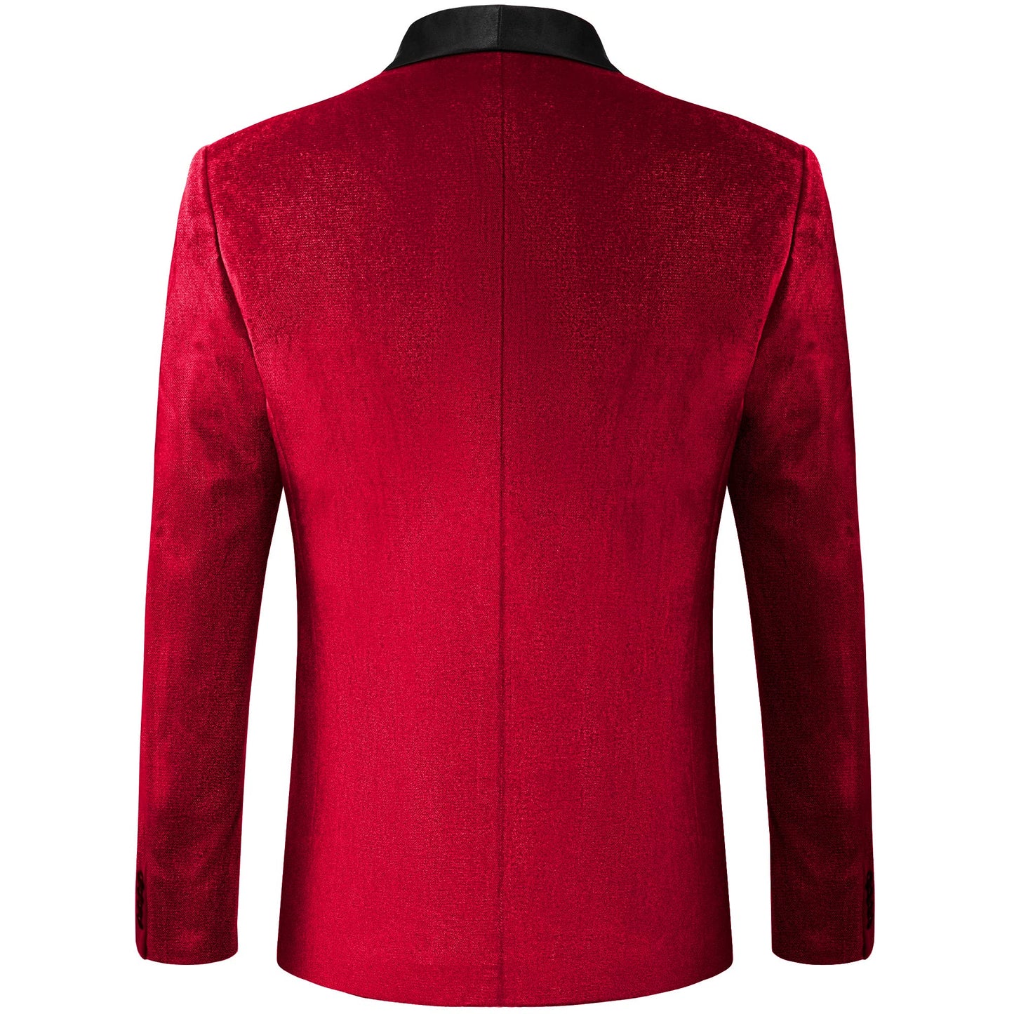 MAGE MALE Men's Velvet Slim Fit Suit Blazer Jacket Shawl Lapel One Button Dinner Prom Wedding Tuxedo Red