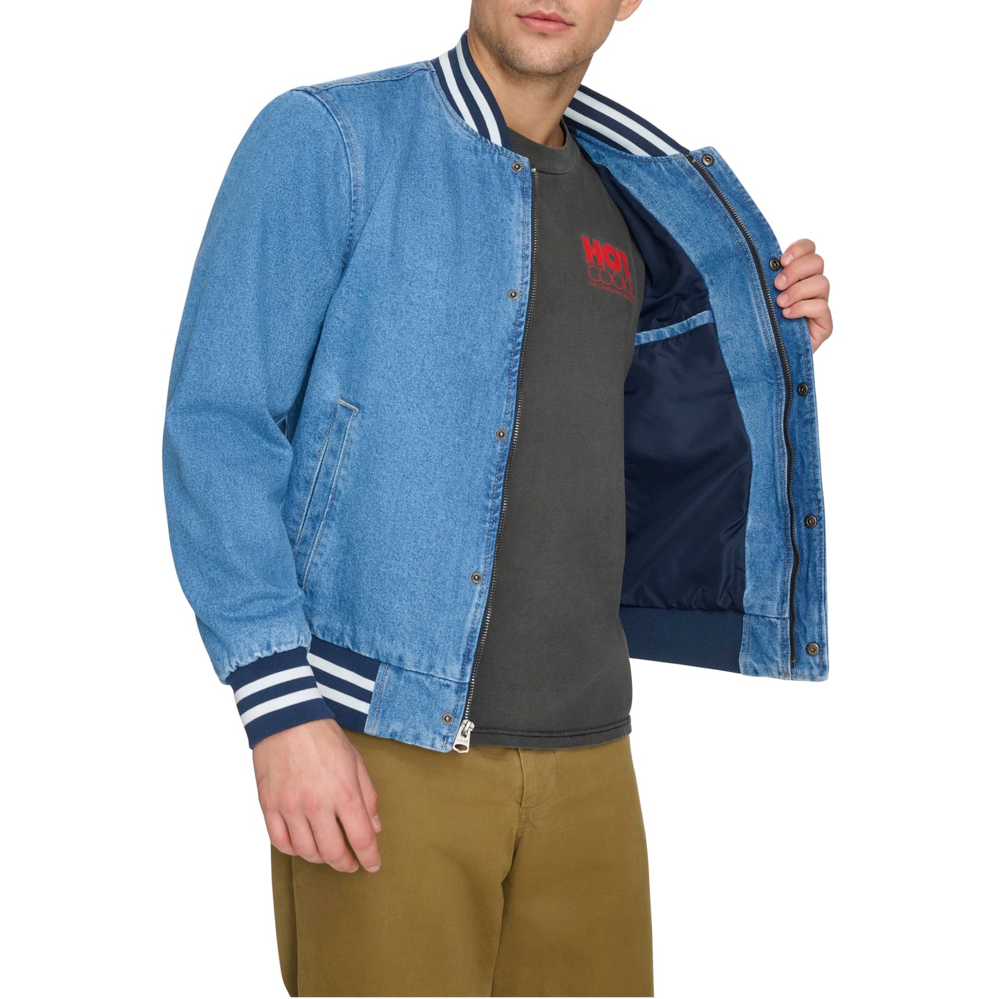 Levi's Men's Varsity Denim Bomber Jacket, Denim, Medium