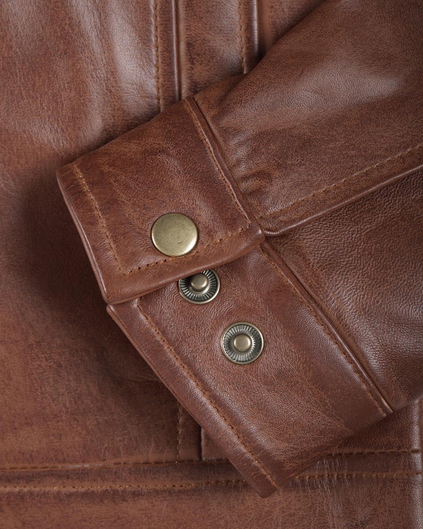 Blingsoul Brown Distressed Leather Jacket Men | [1100375] Wick Cognac, XL