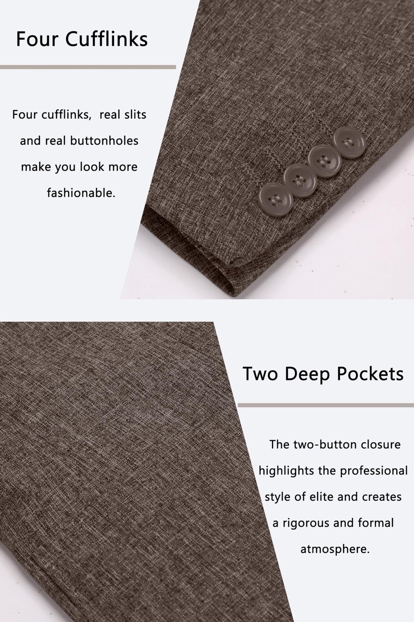 COOFANDY Men's Blazer Jacket Casual Long Sleeves One Button Sport Coat Lightweight Blazer Brown
