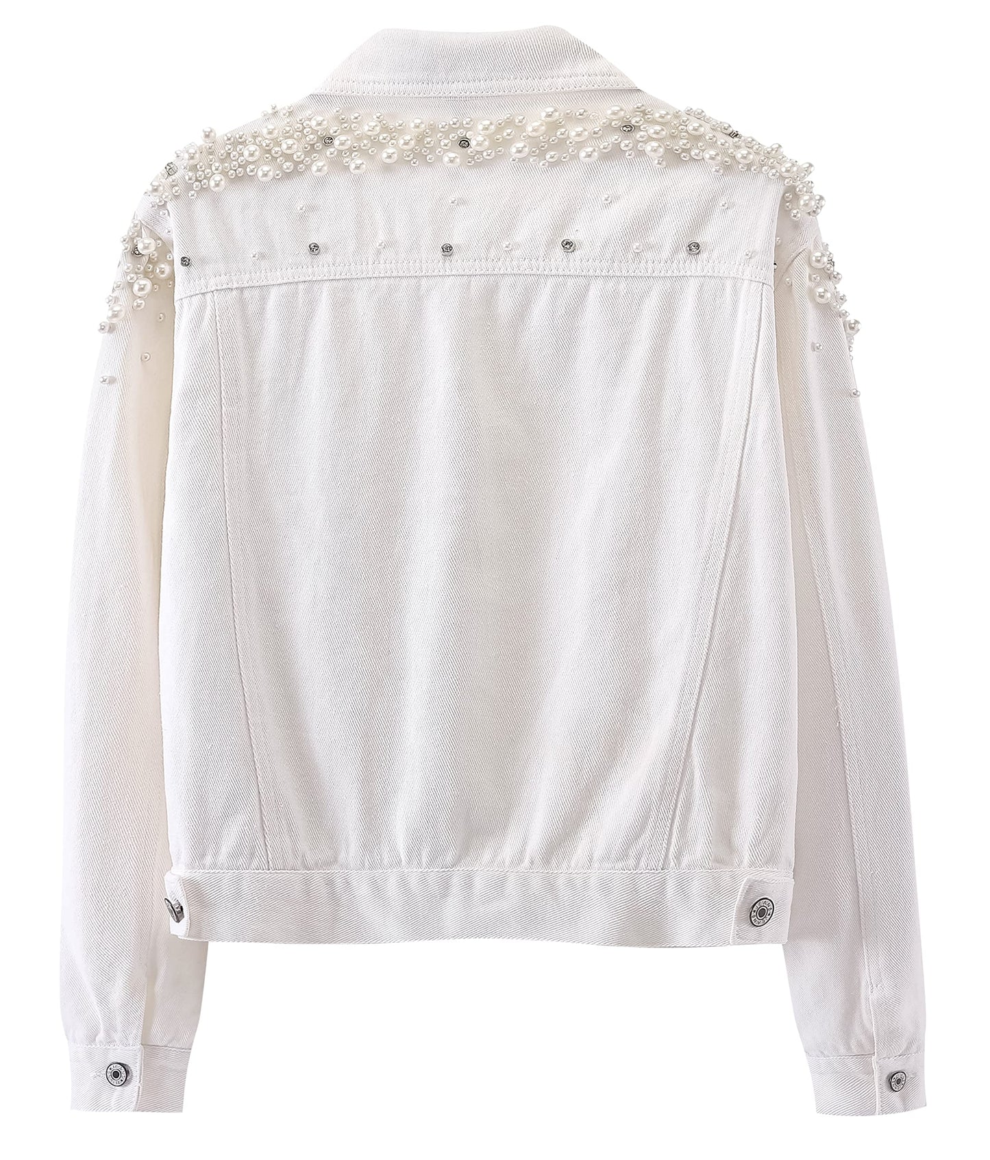 Kedera Women's Jean Jacket Embroidered Rivet Pearl Short Denim Jacket Coat