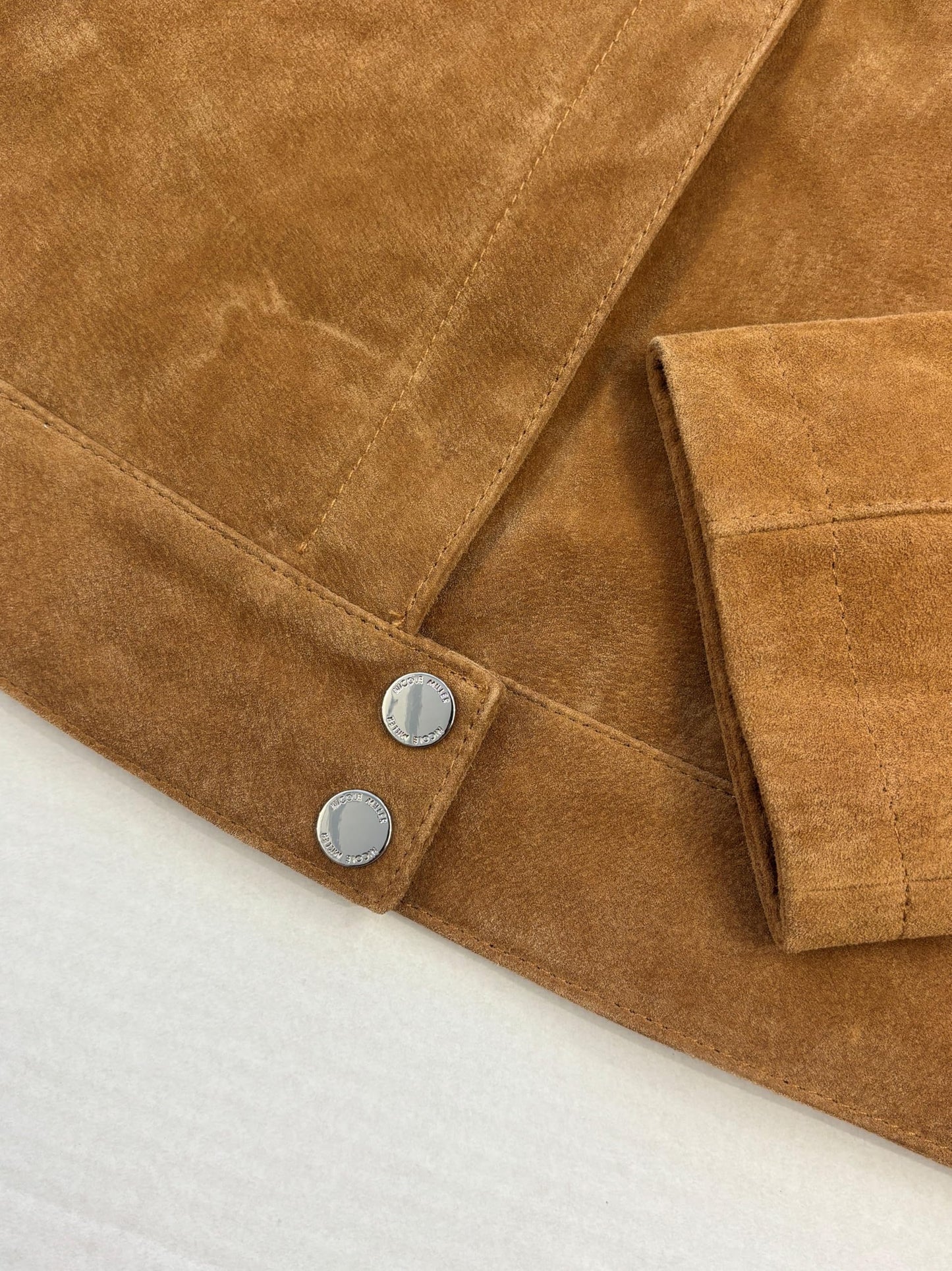 Nicole Miller Women's Genuine Leather Jacket With Zip-Front and Turn-Down Collar in Perforated Suede or Leather Sizes S–XL